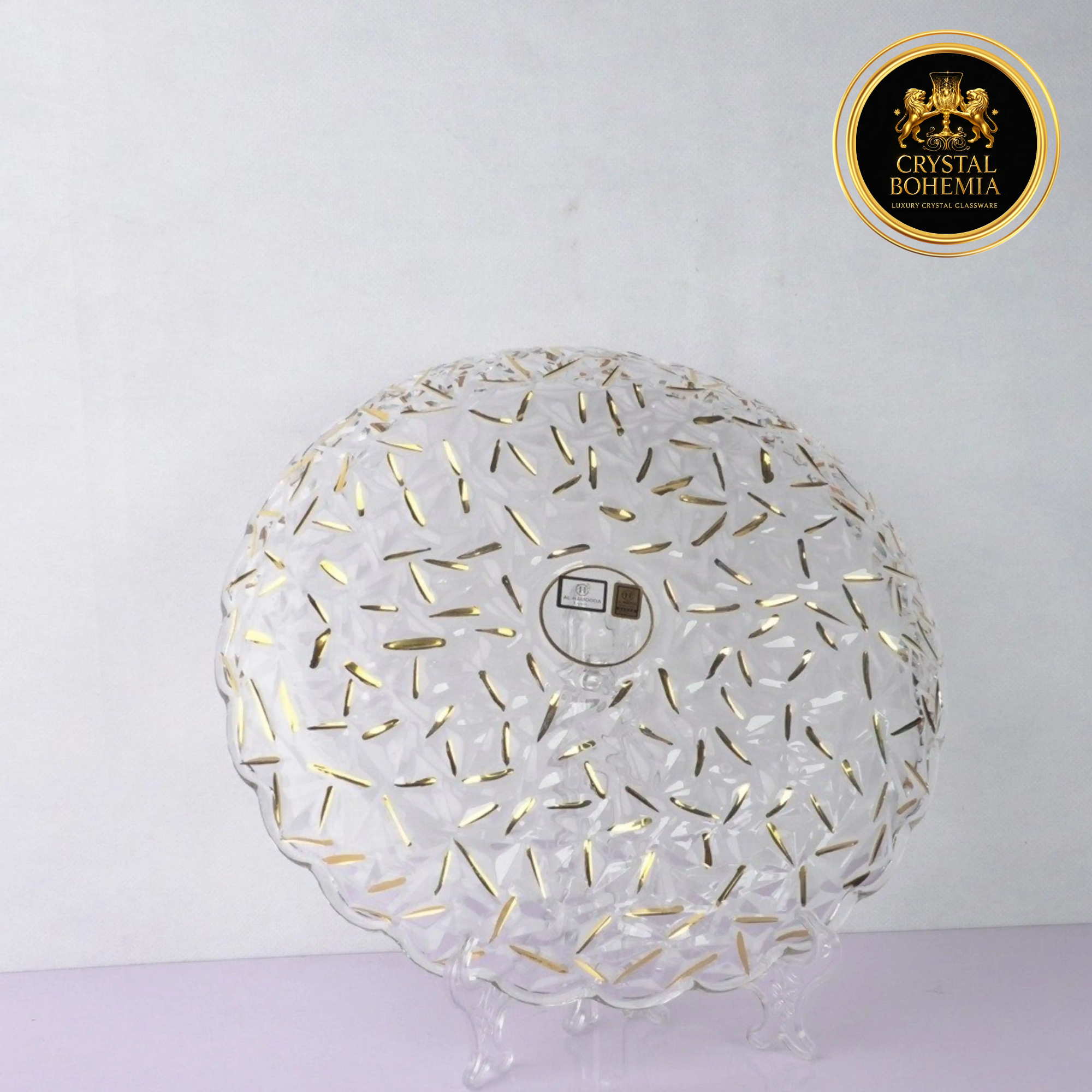 طقم ضيافة كريستال بوهيمي  بالذهب   (CB001034)