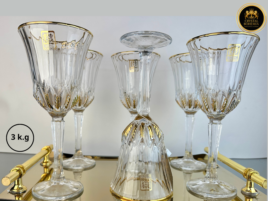 كاسات كريستال مع صنيه تقديم 