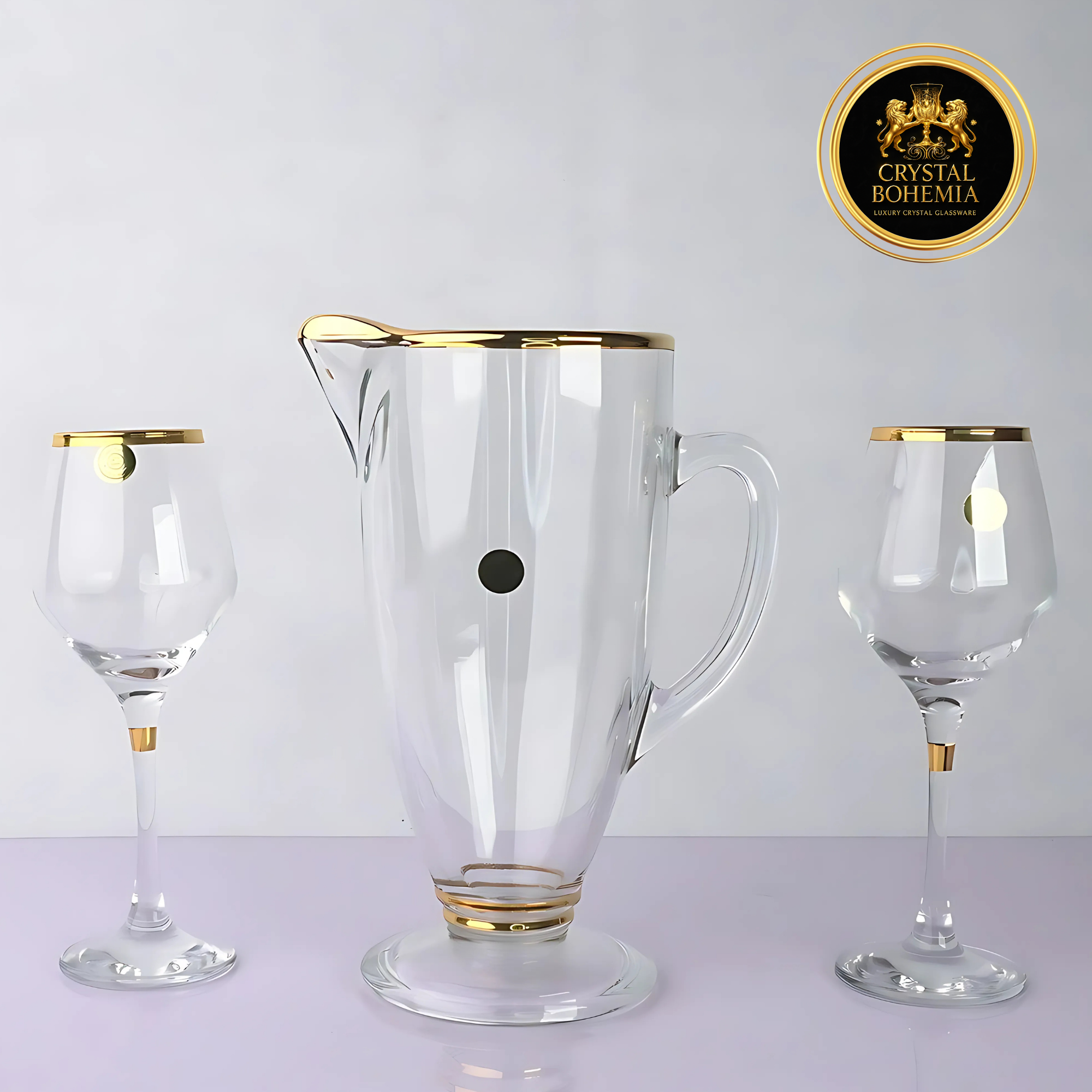 طقم كاسات كريستال تركي كبير الحجم 7 قطع   (CB001037)