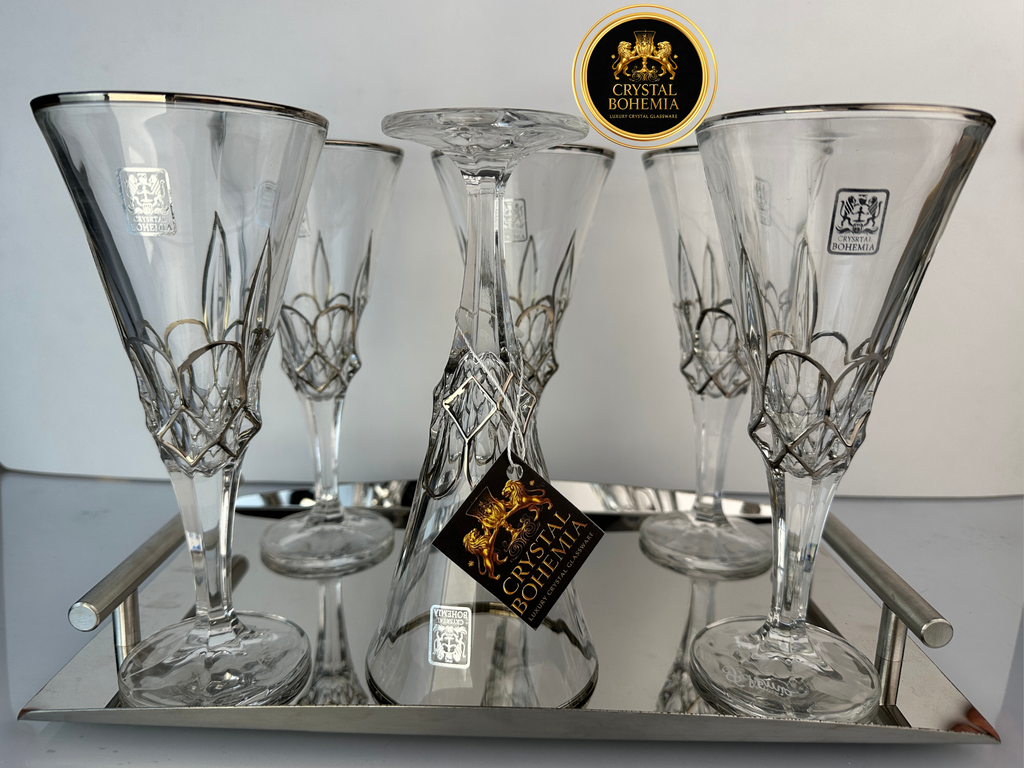 كاسات كريستال بوهيمي ميلانو شفافة للتقديم الراقي