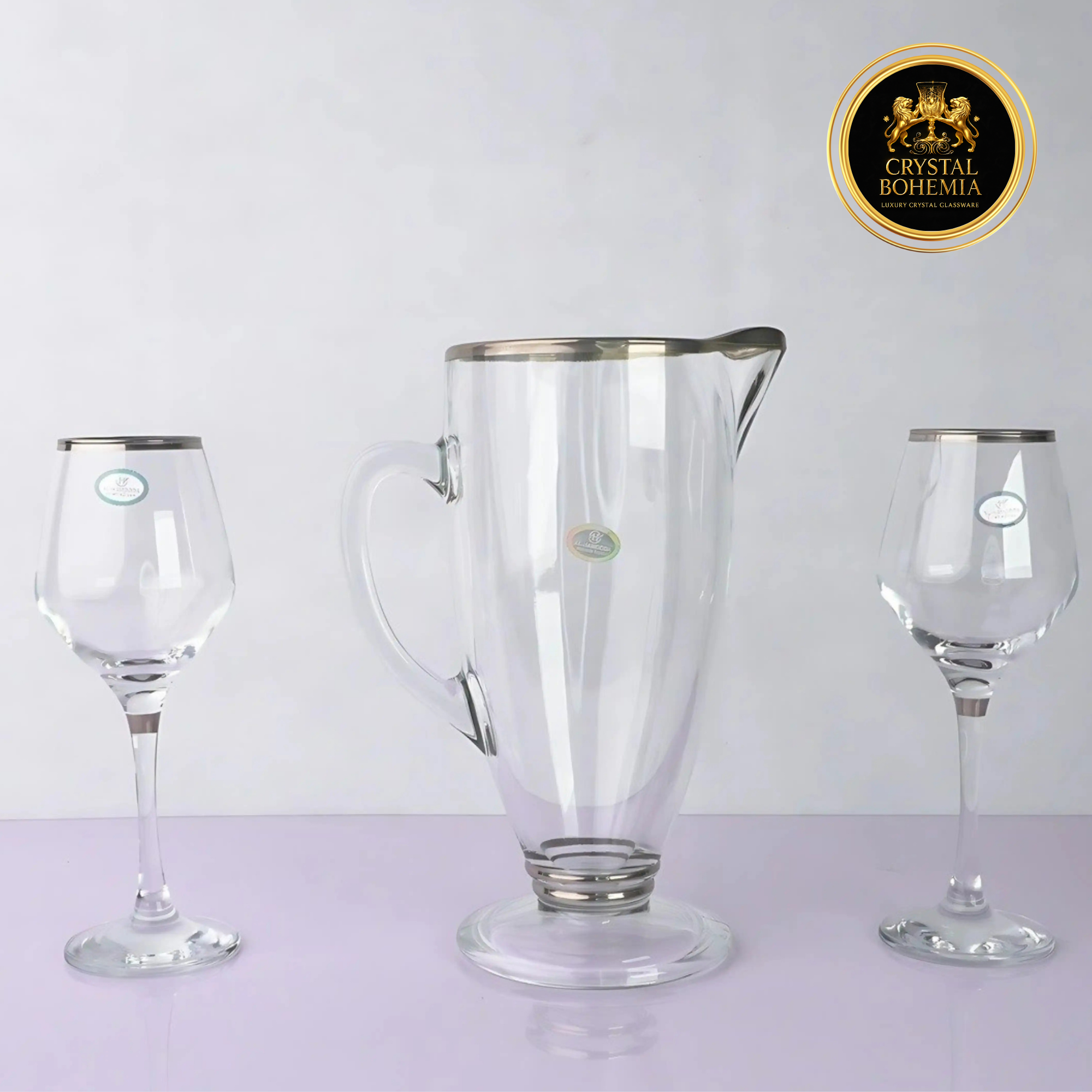 طقم  كريستال تركي مذهب 7قطع  (CB001038)