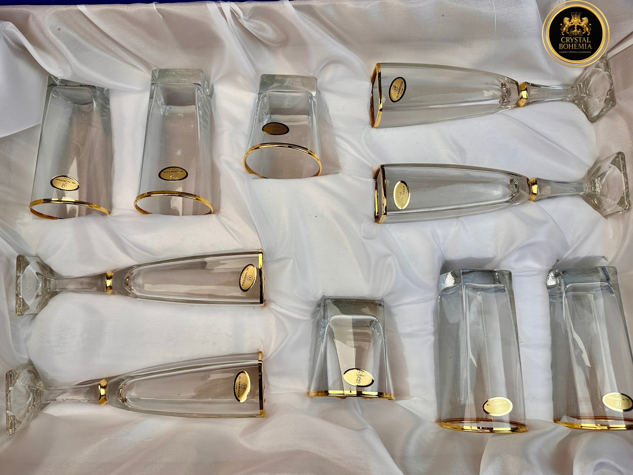 طقم  19 قطعه أريزو طويل كريستال بوهيمي