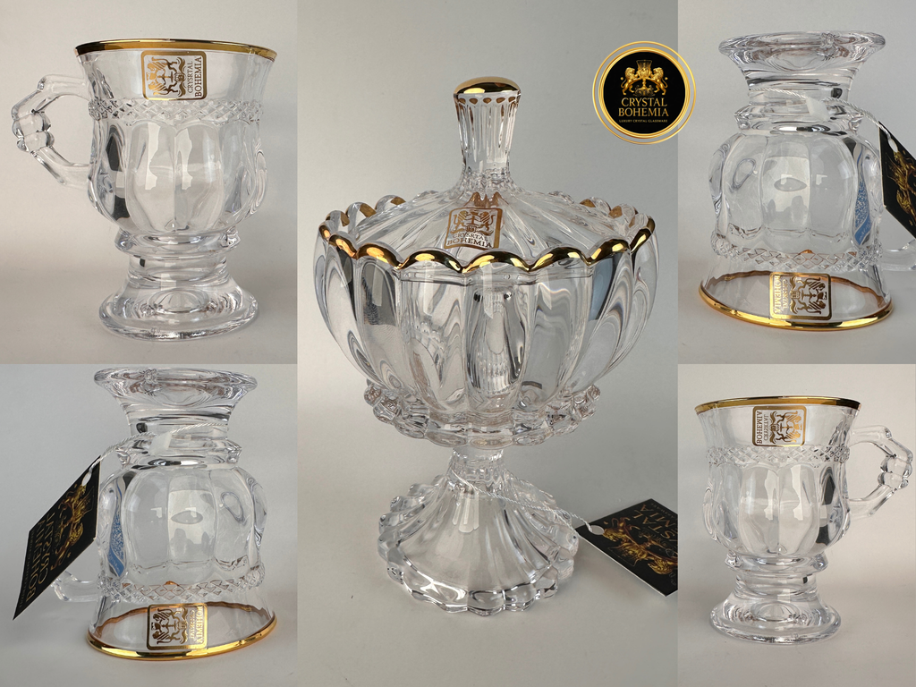 طقم أكواب شاي كريستال