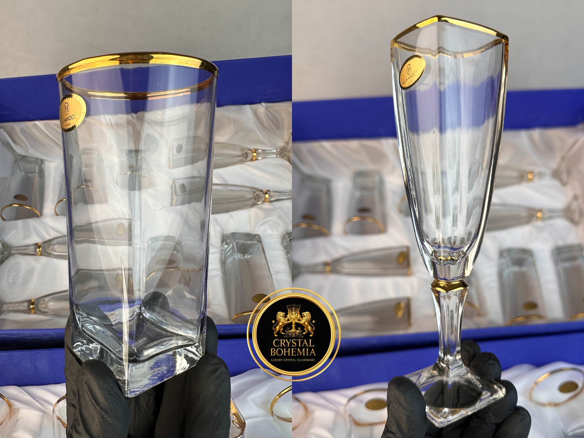 طقم  19 قطعه أريزو طويل كريستال بوهيمي