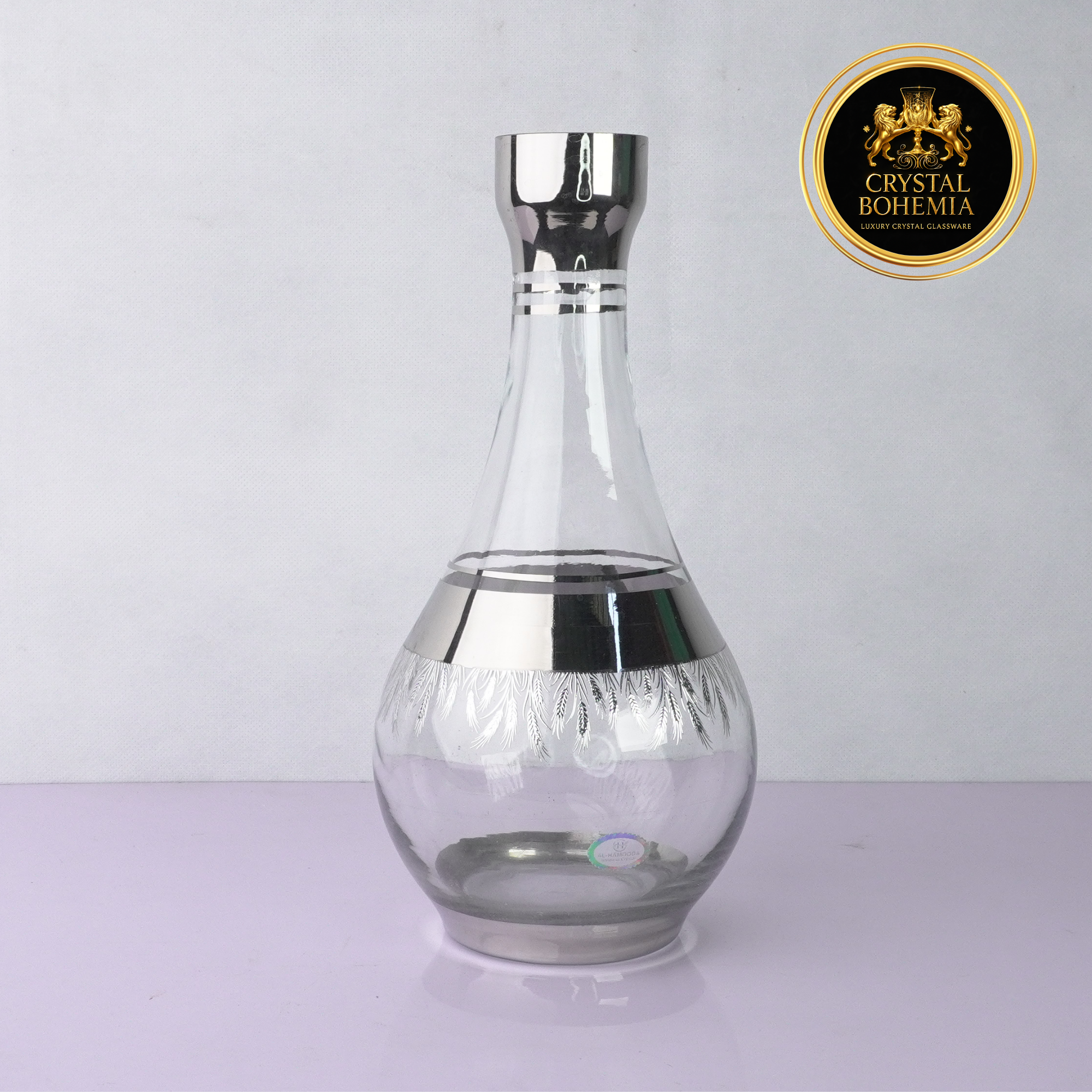 طقم كريستال تركي شفاف فضي 7 قطع   (CB001039)