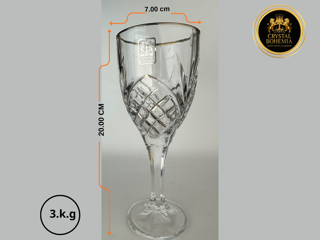 مقاس كاسات كريستال بوهيمي أناناسة شفافة للتقديم الراقي