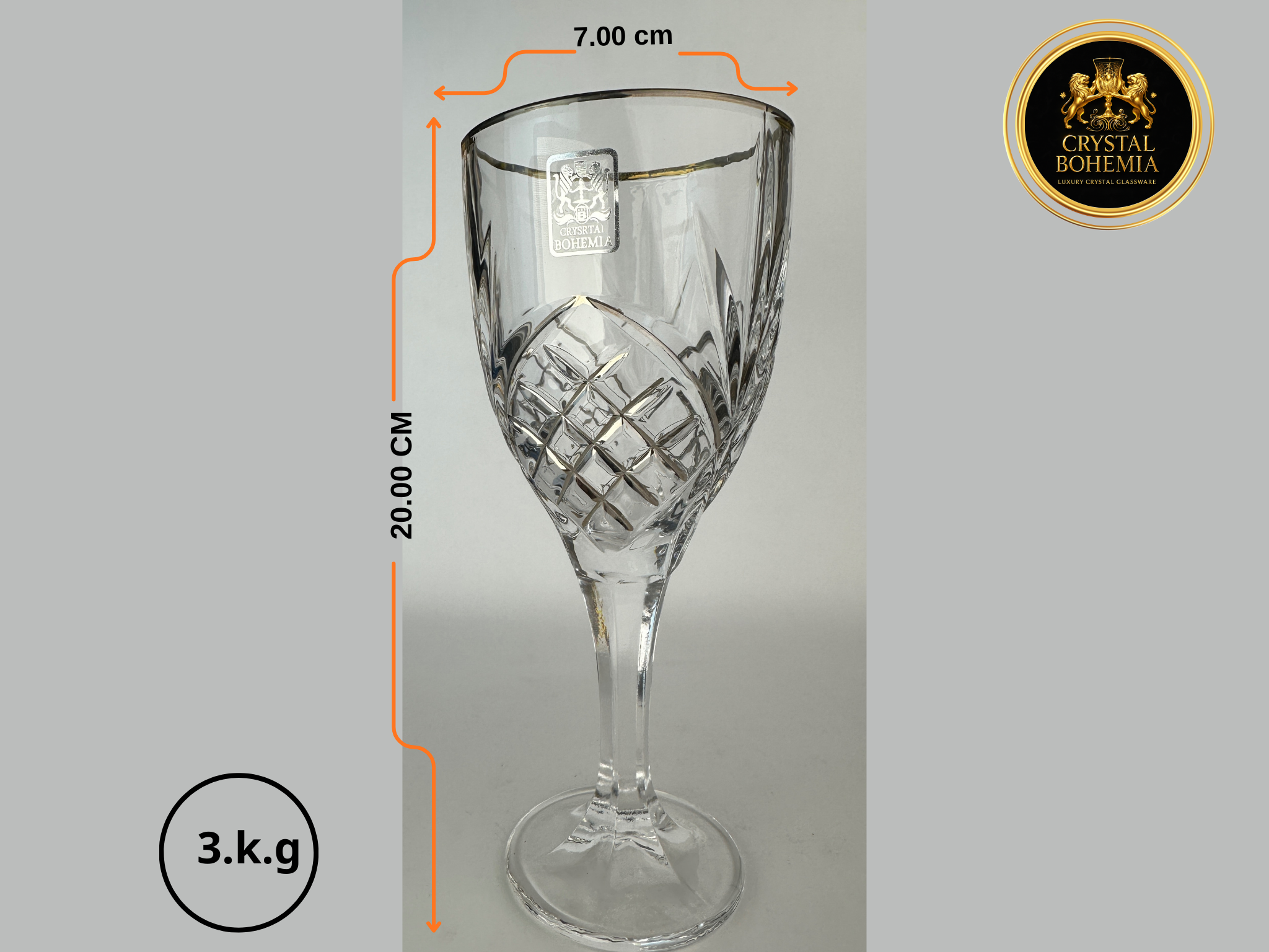 مقاس كاسات كريستال بوهيمي أناناسة شفافة للتقديم الراقي