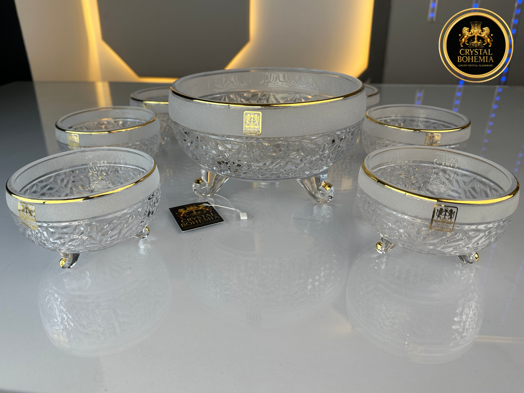 طقم خشاف نيكوليت رمل كريستال بوهيمي ذهبي