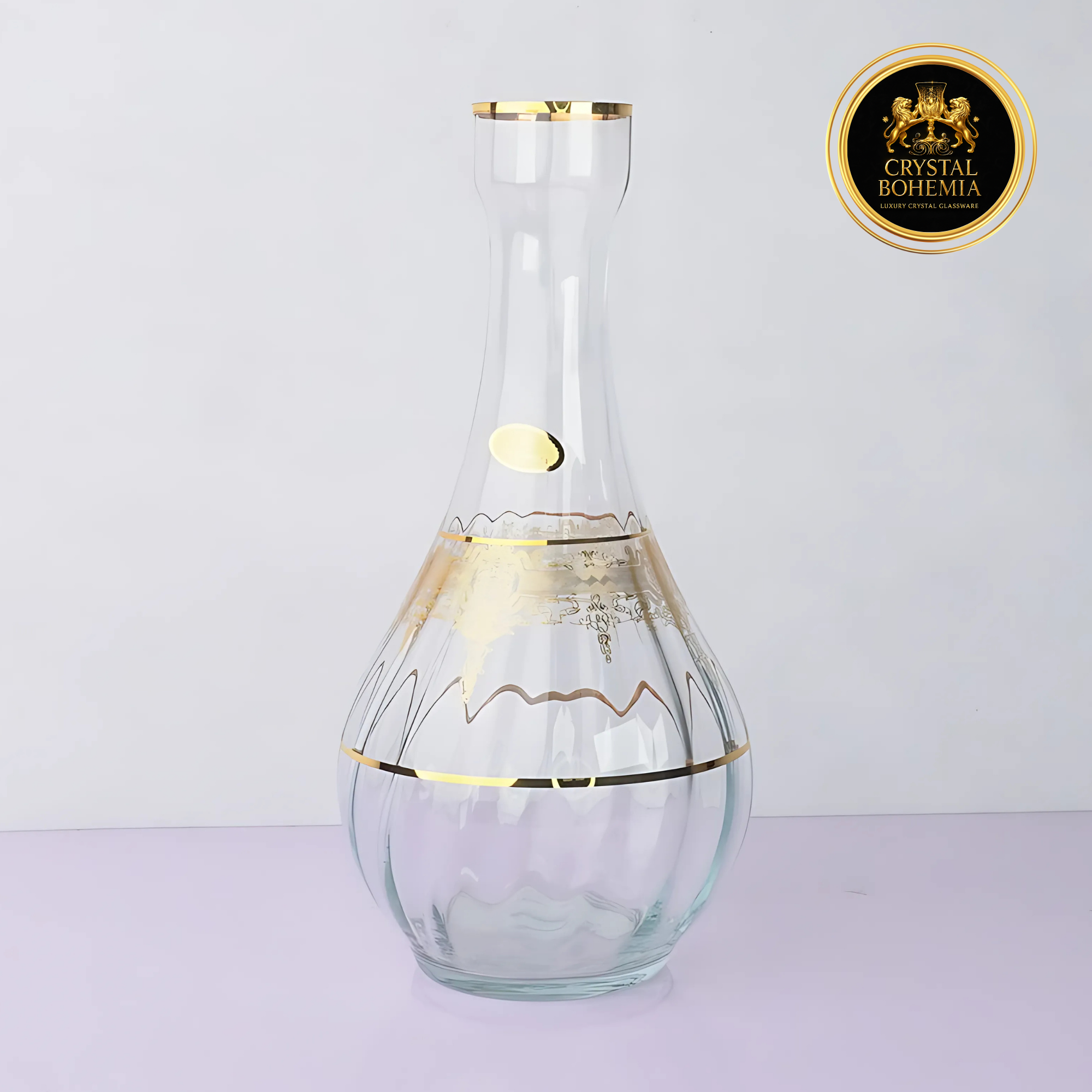 طقم كاسات كريستال تركي مذهب للضيافة (CB001045)