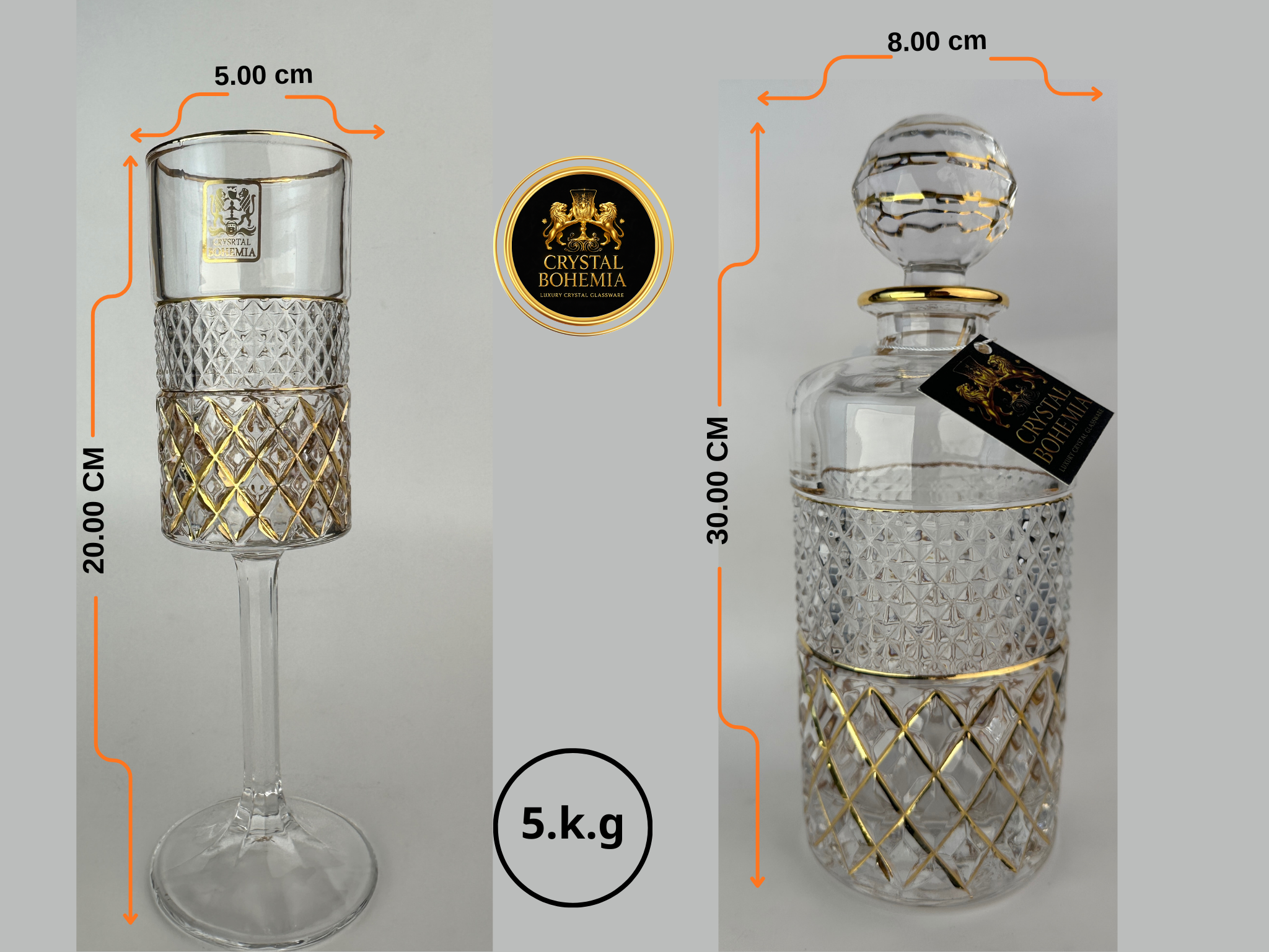  مقاسات طقم كاسات كريستال بوهيمي