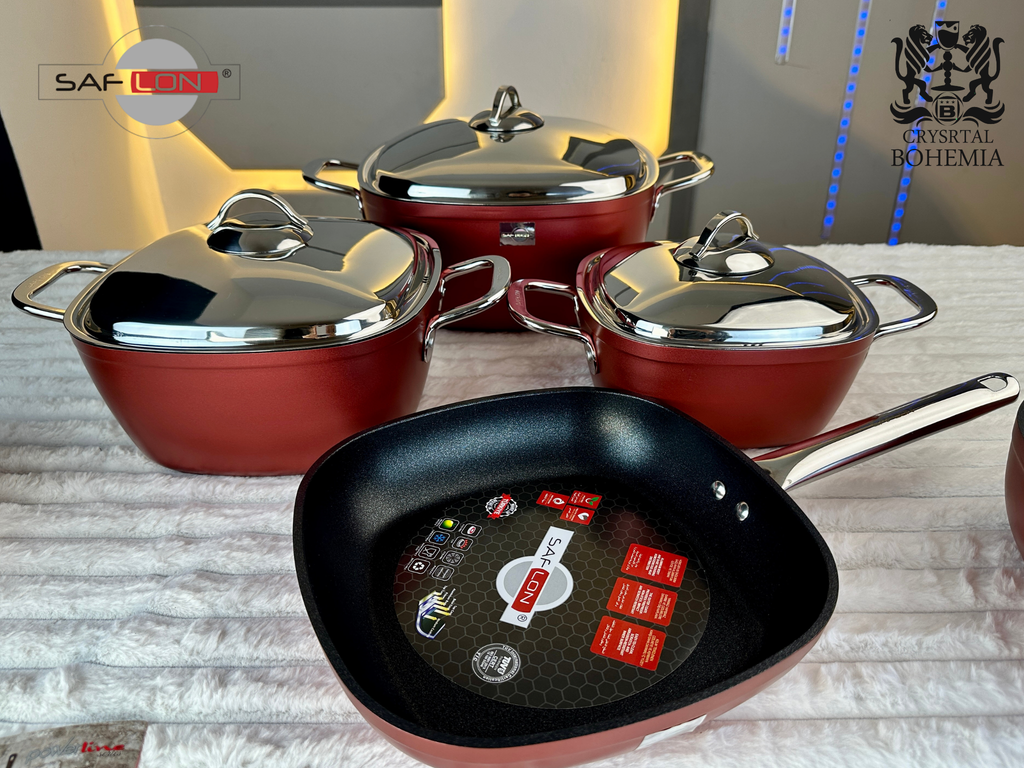 طقم حلل احمر 10 قطع