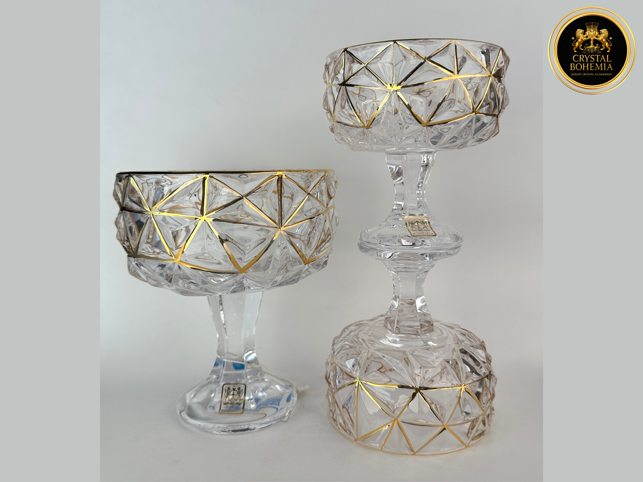 طقم خشاف جيلي كريستال بوهيمي بتشطيب ذهبي أنيق