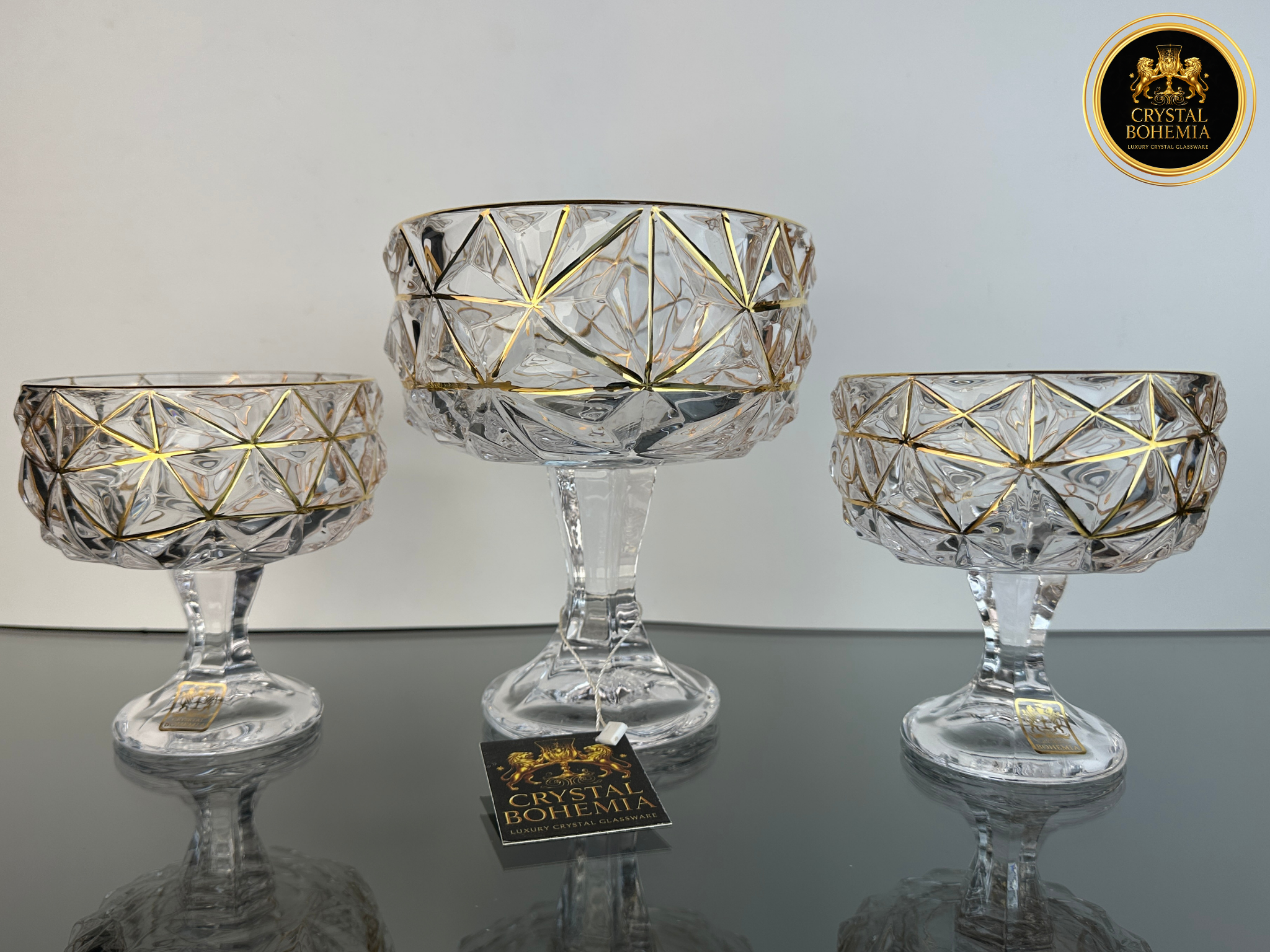 خشاف كريستال بوهيمي ذهبي مناسب لتنسيق النيش وجهاز العروسة