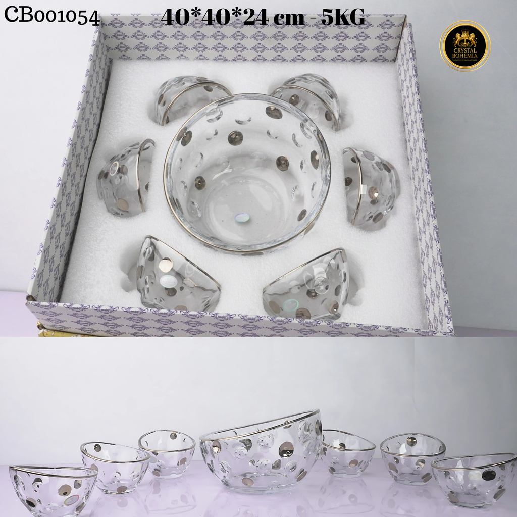طقم خشاف وأطباق جيلي كريستال فاخر 7 قطع تركي CB001054