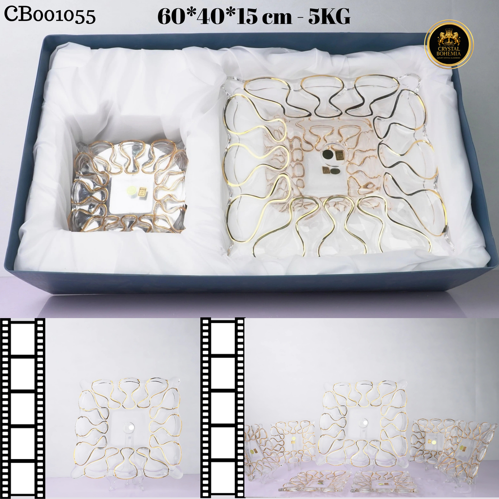 طقم جاتوه كريستال بوهيمي فاخر للنيش 7 قطع CB001055