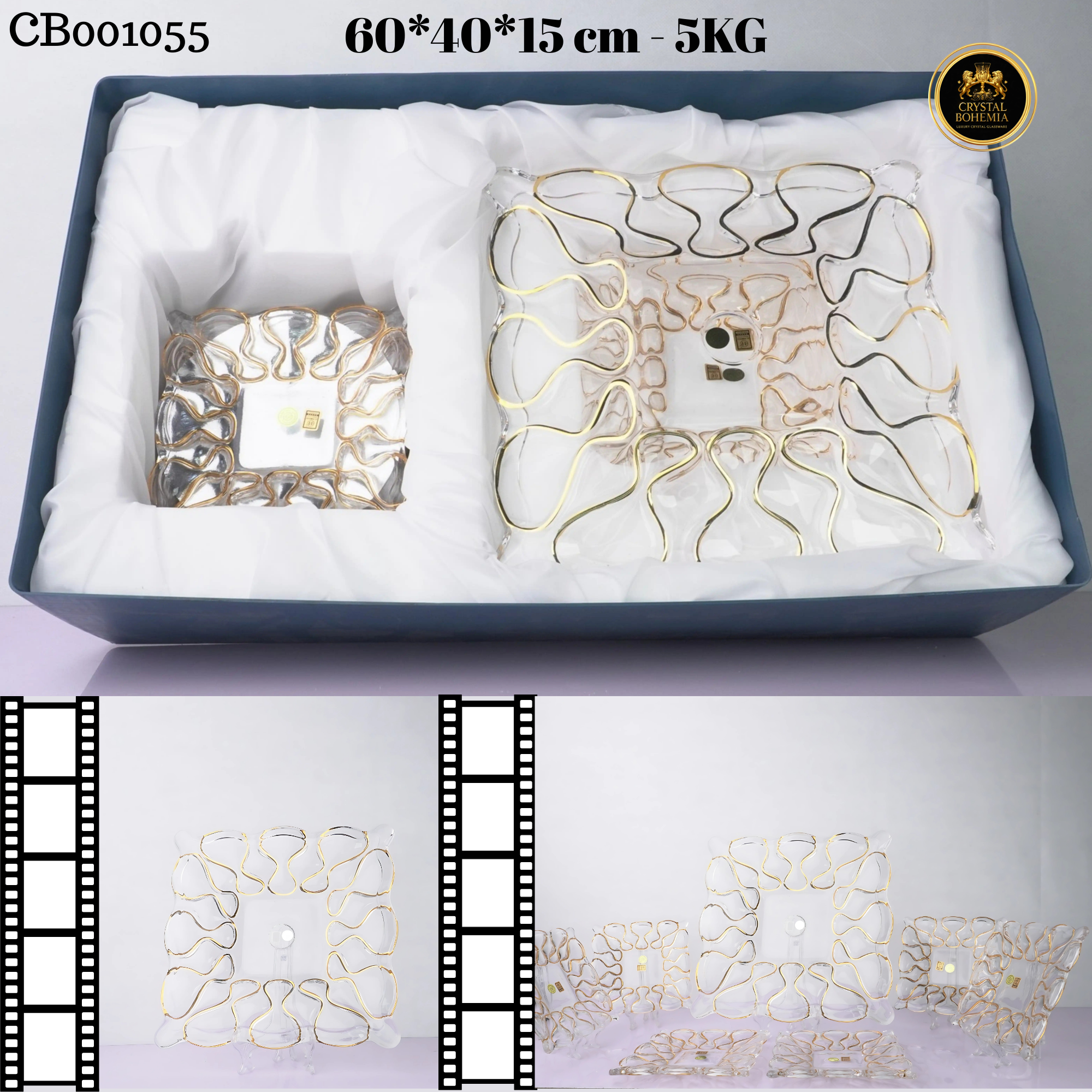 طقم جاتوه كريستال بوهيمي فاخر للنيش 7 قطع CB001055