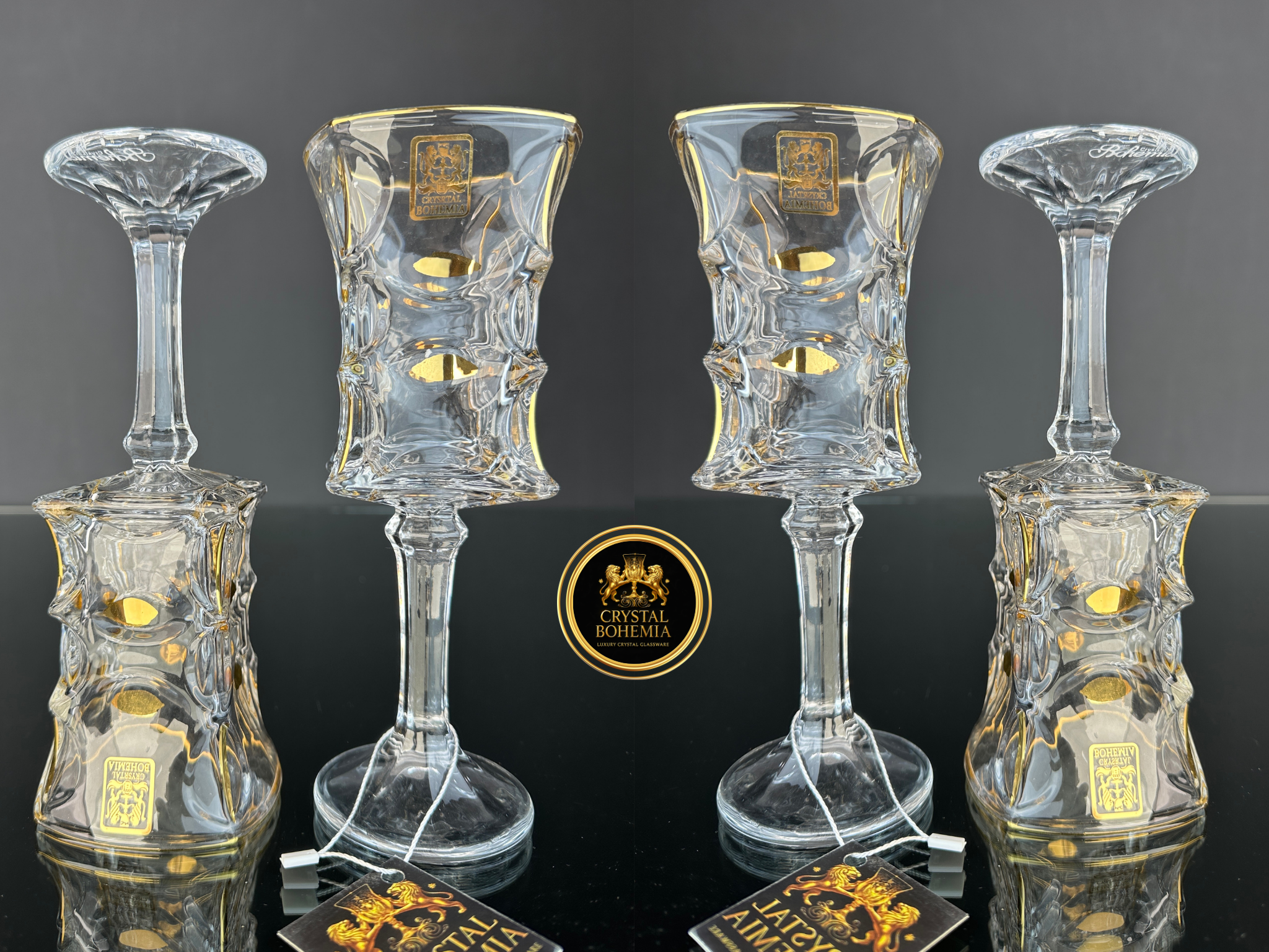 كاسات كريستال بوهيمي لينز للضيافة الأنيقة