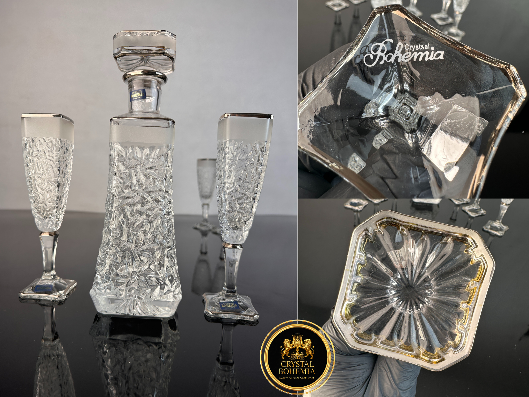 طقم شربات أريزو رمل للتقديم الراقي كريستال بوهيمي