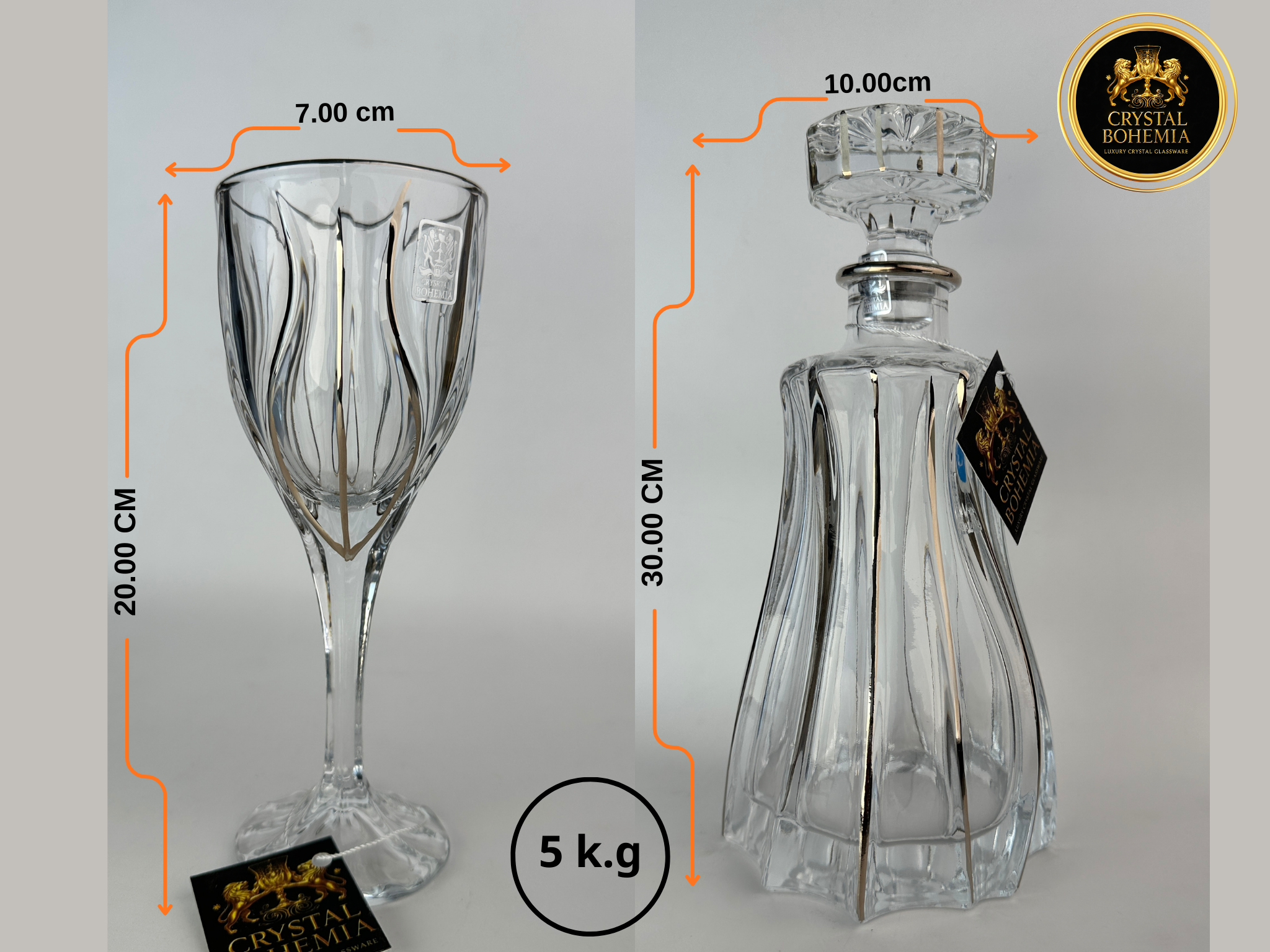 مقاس طقم شربات أوشن بوهيمي للتقديم الراقي بلمسة فضية