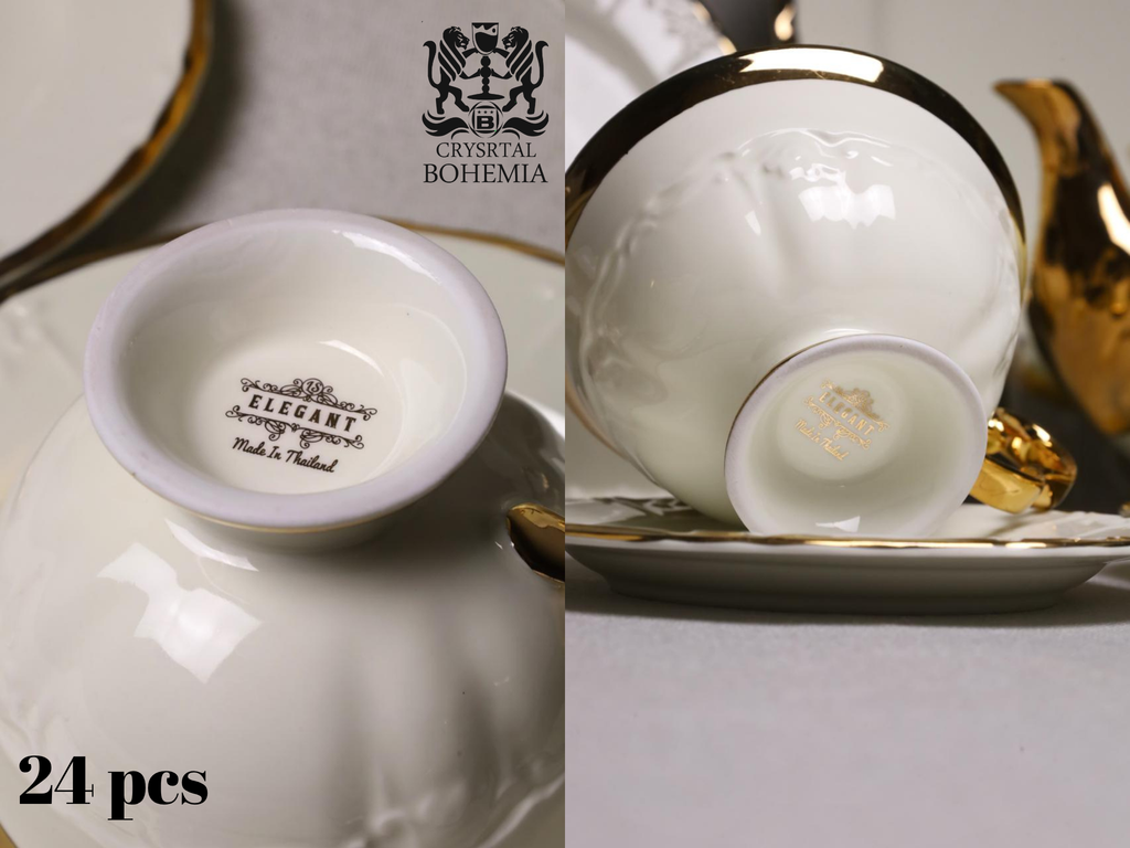 royal tea set white gold
