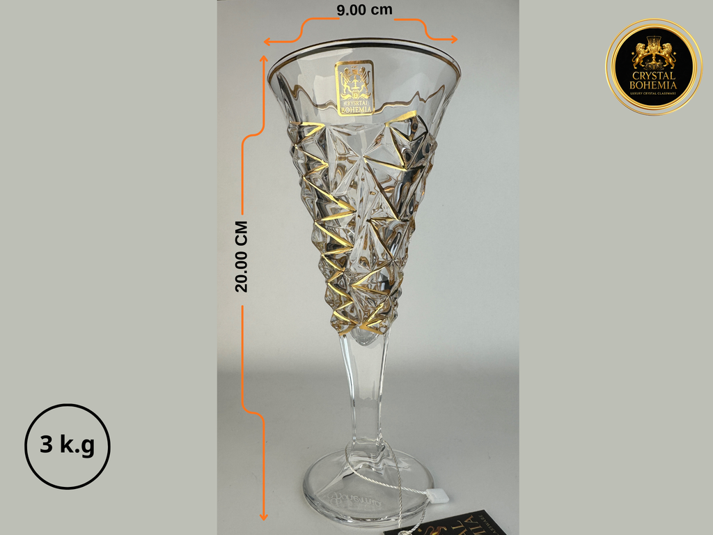مقاس كاسات كريستال بوهيمي لارا للضيافة الأنيقة