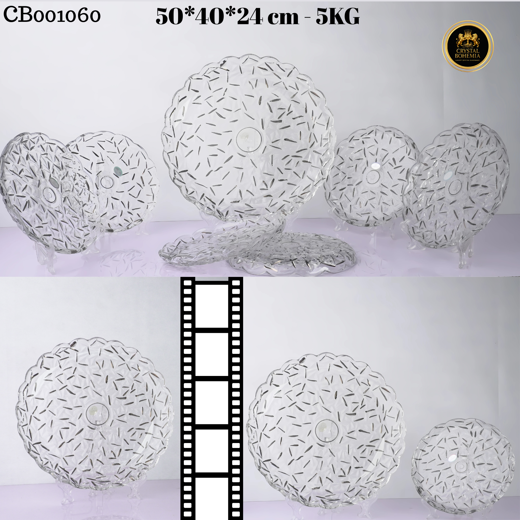 طقم جاتو كريستال بوهيميا بتصميم عصري 7 قطع CB001060
