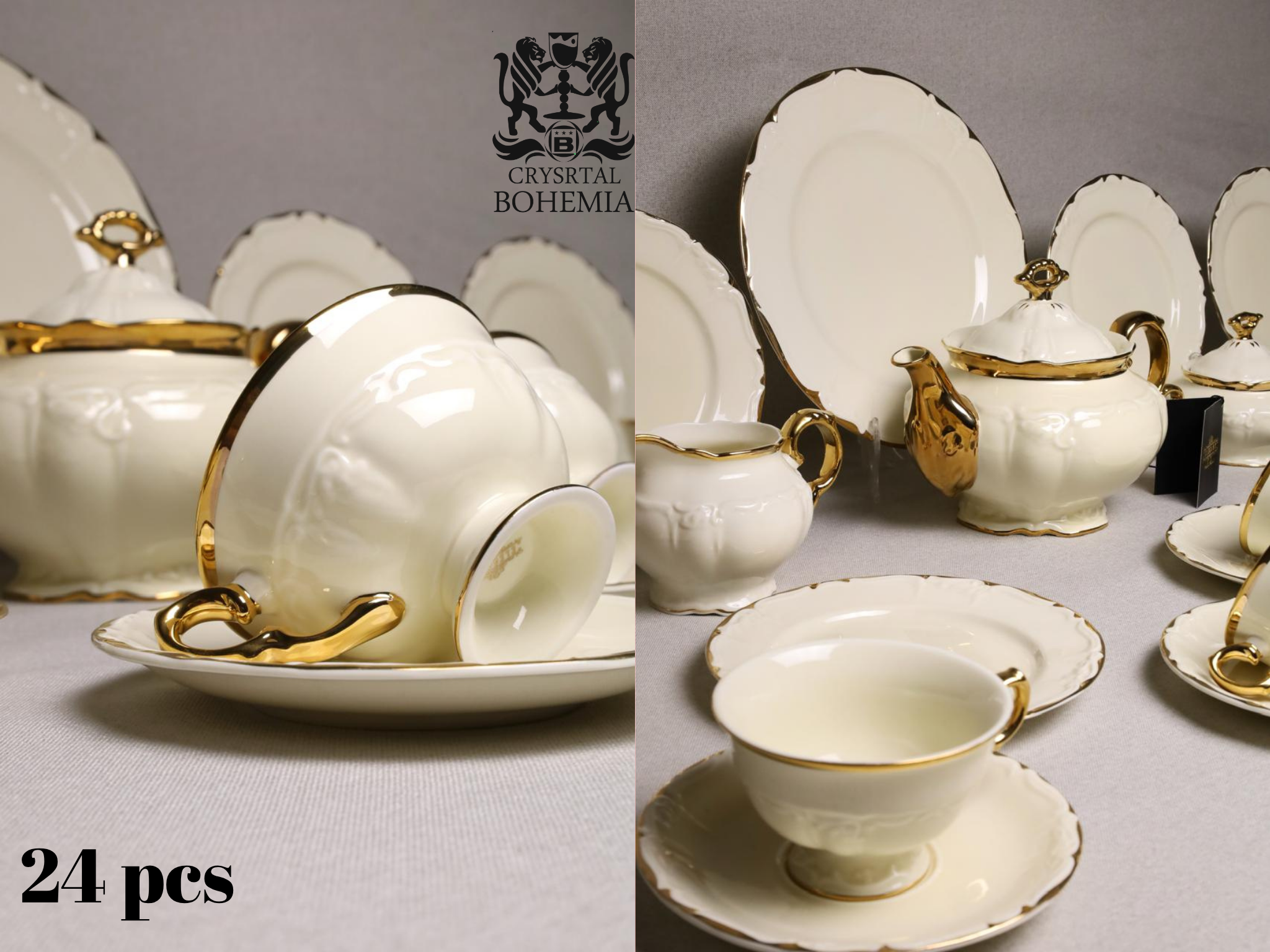 royal tea set white gold elegant
