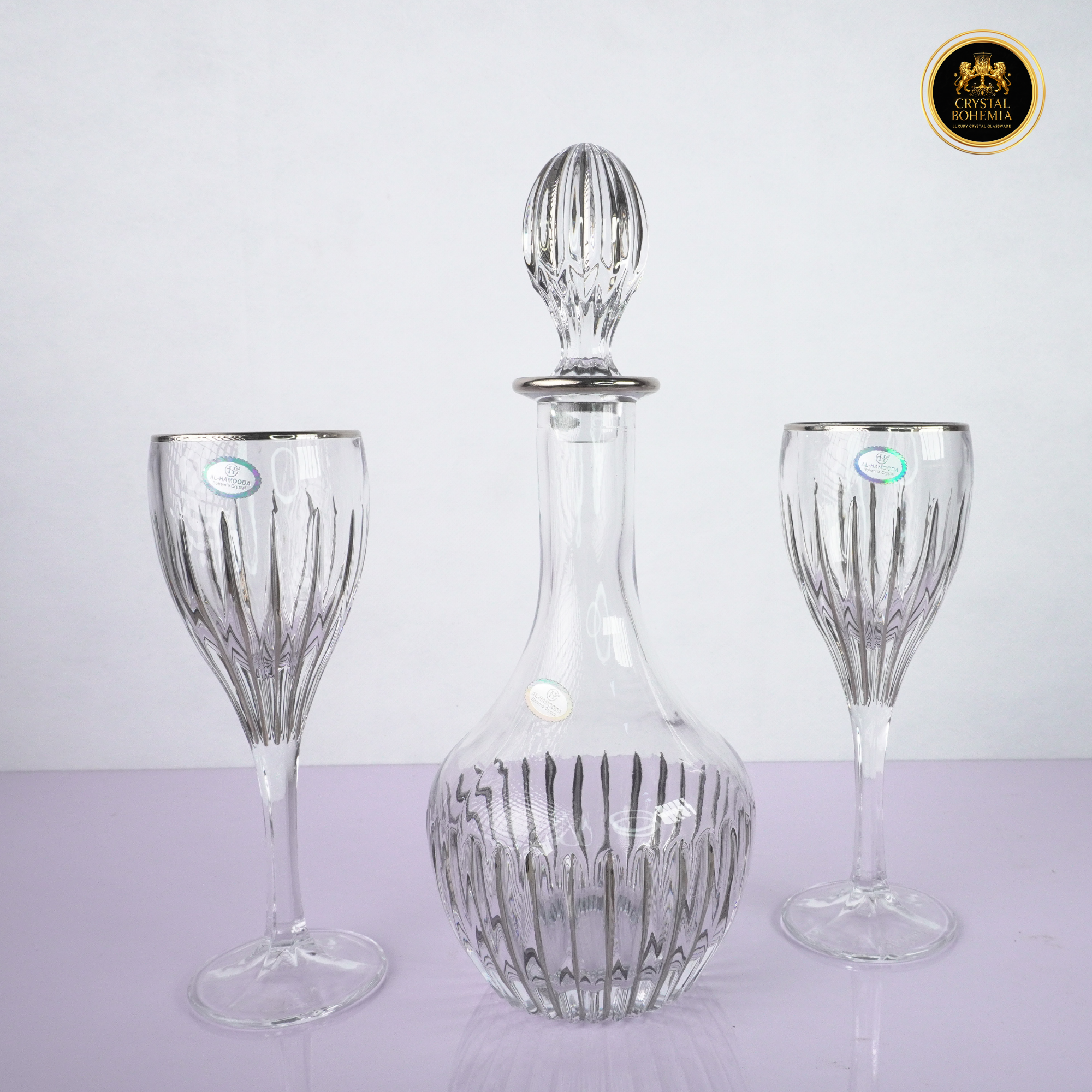 طقم كاسات كريستال بوهيمي أصلي 7 قطع CB001062