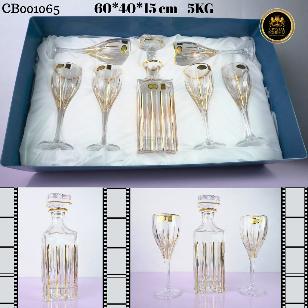 طقم كاسات كريستال بوهيمي ملكي 7 قطع CB001065