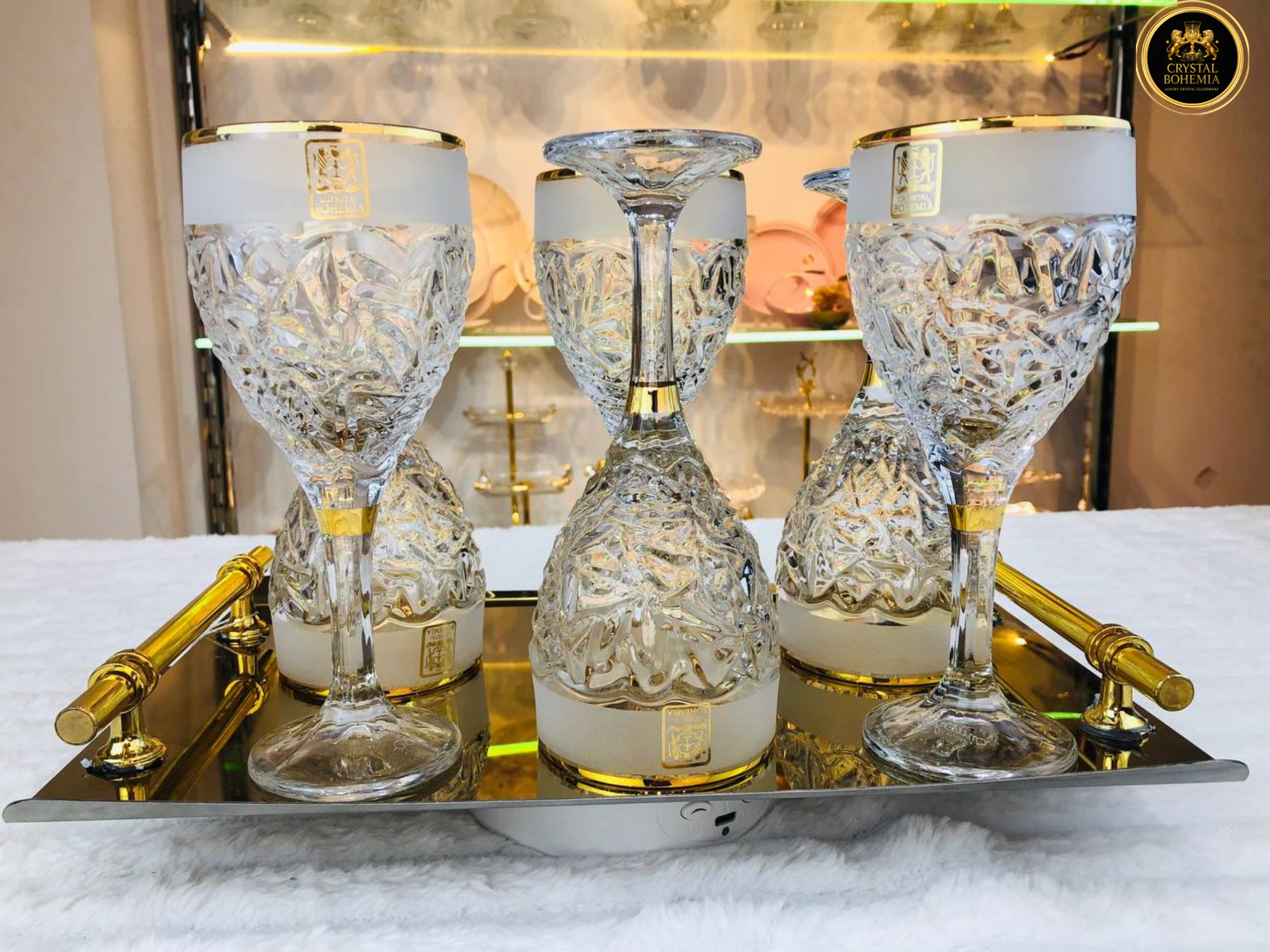 طقم كاسات نيكوليت رمل ذهبي 6 قطعة - CB001190