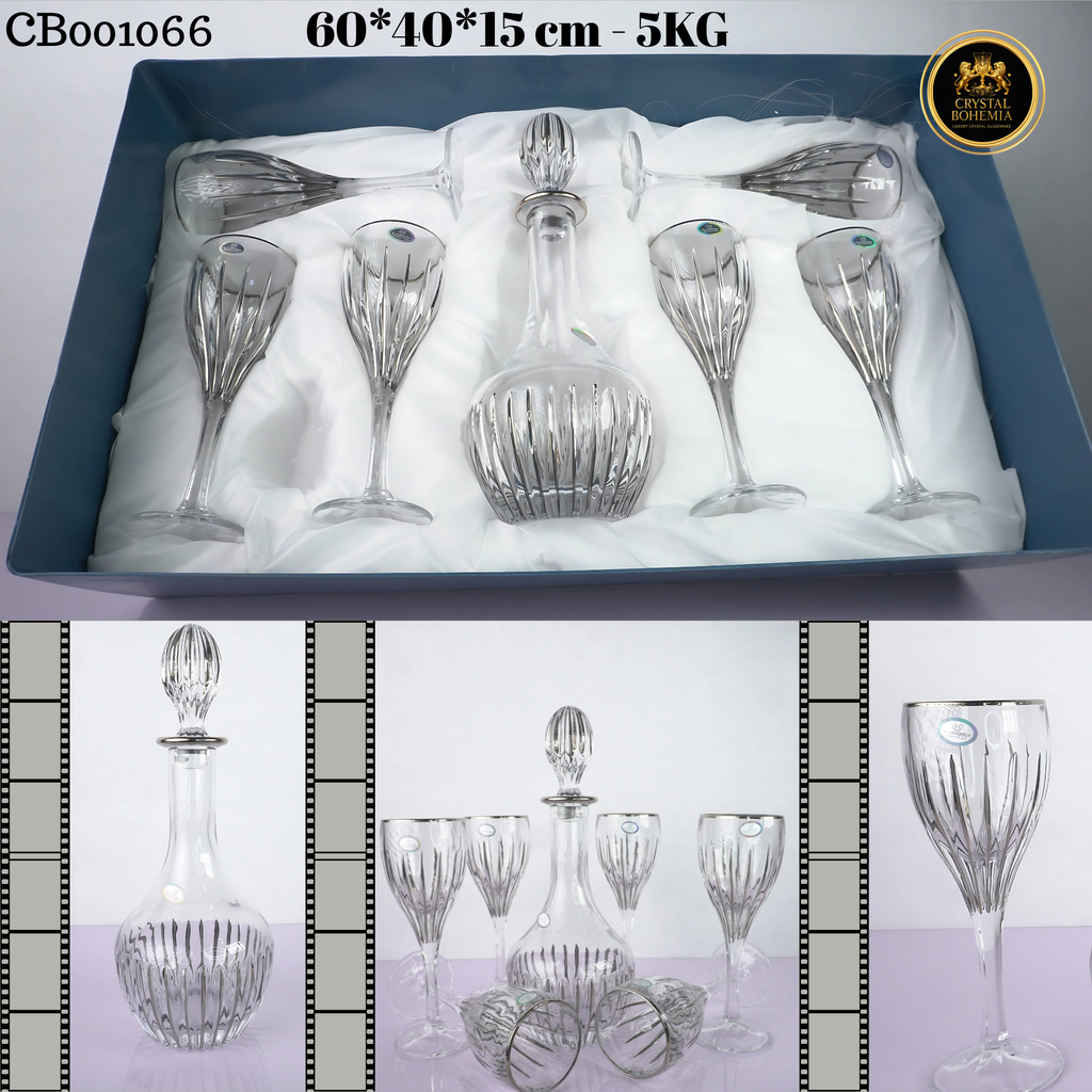 طقم كاسات كريستال بوهيمي أصلي 7 قطع CB001066