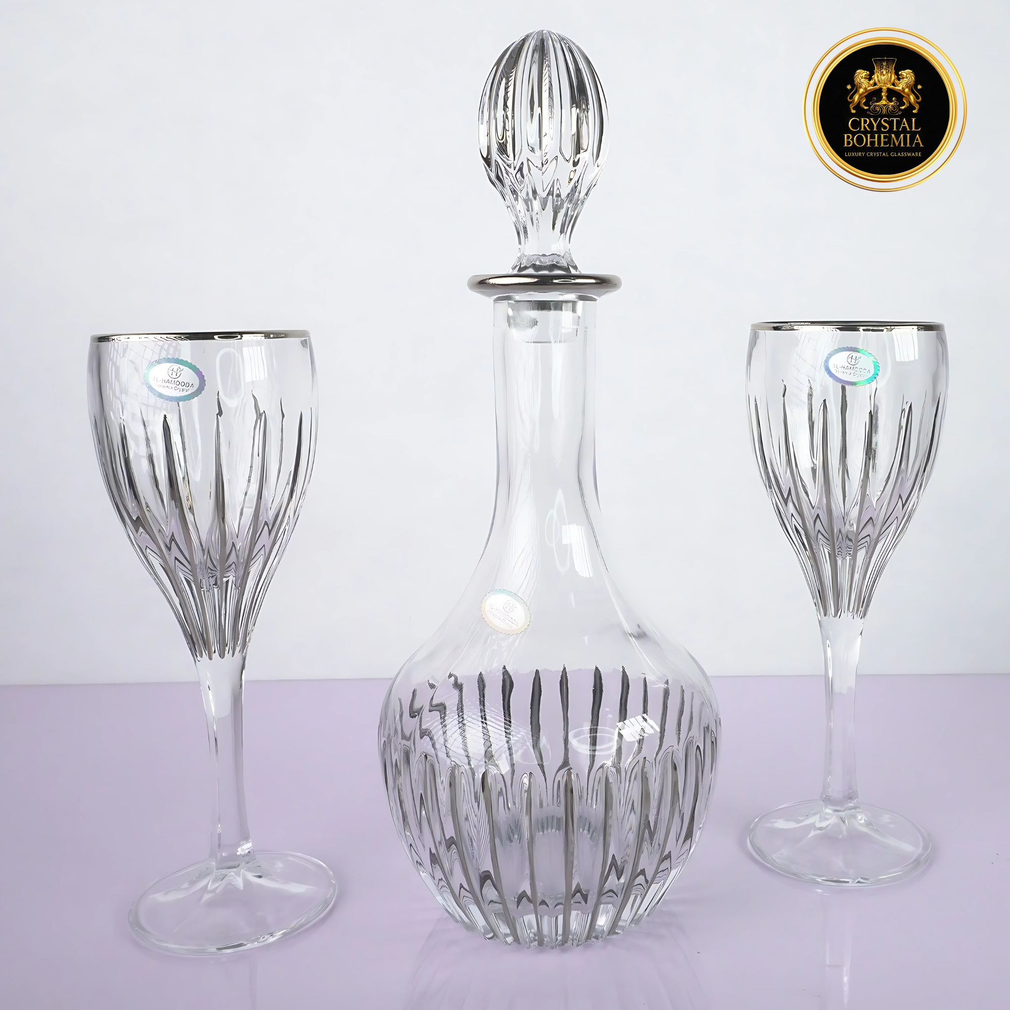 طقم كاسات كريستال بوهيمي أصلي 7 قطع CB001066