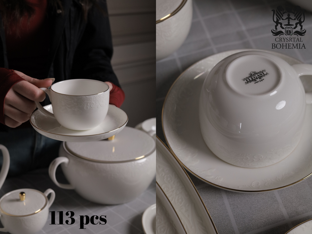 طقم سفرة كامل للعزومات 113 قطعة
