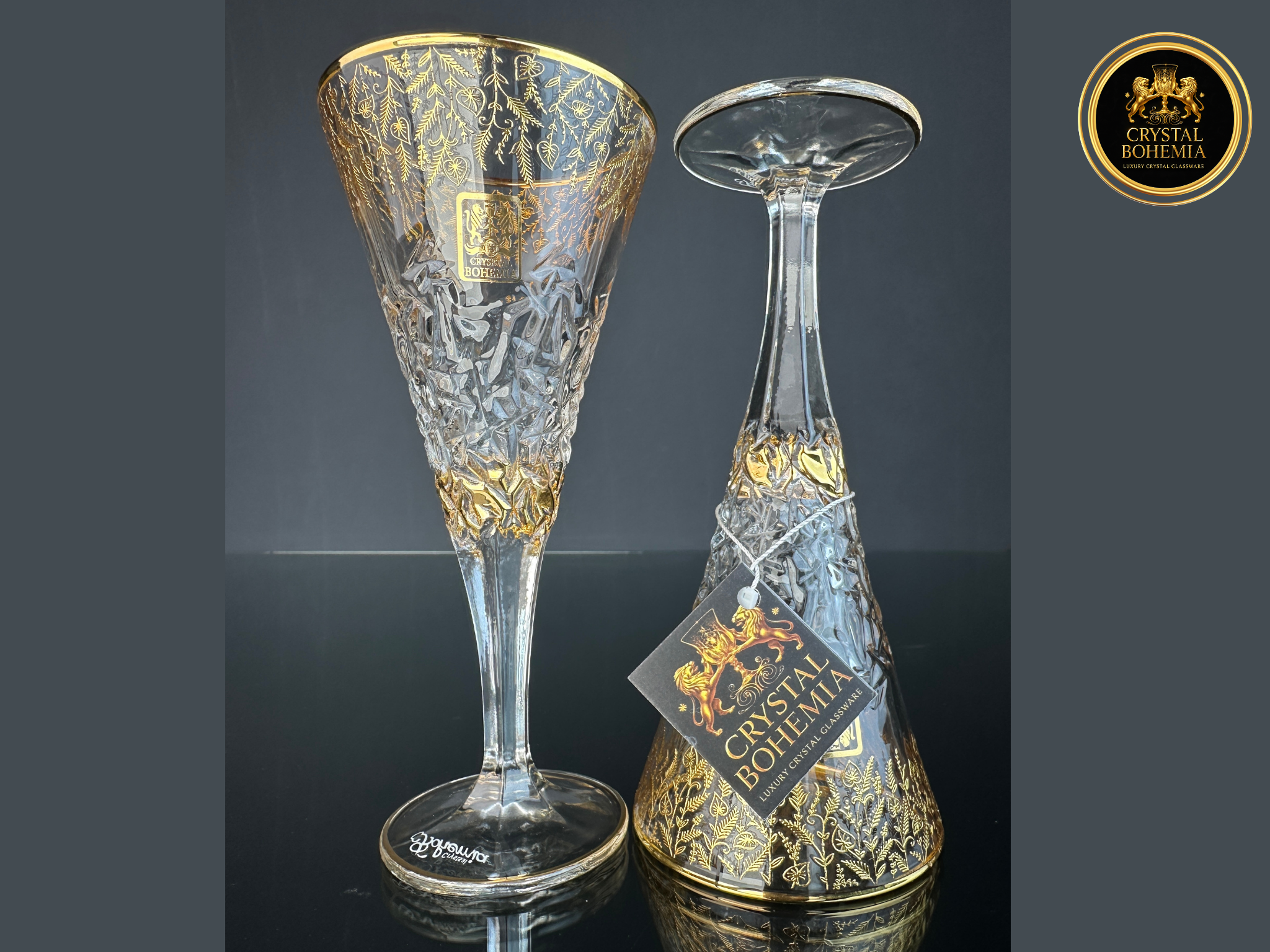 كاسات كريستال بوهيمي آيس لاند للتقديم الراقي