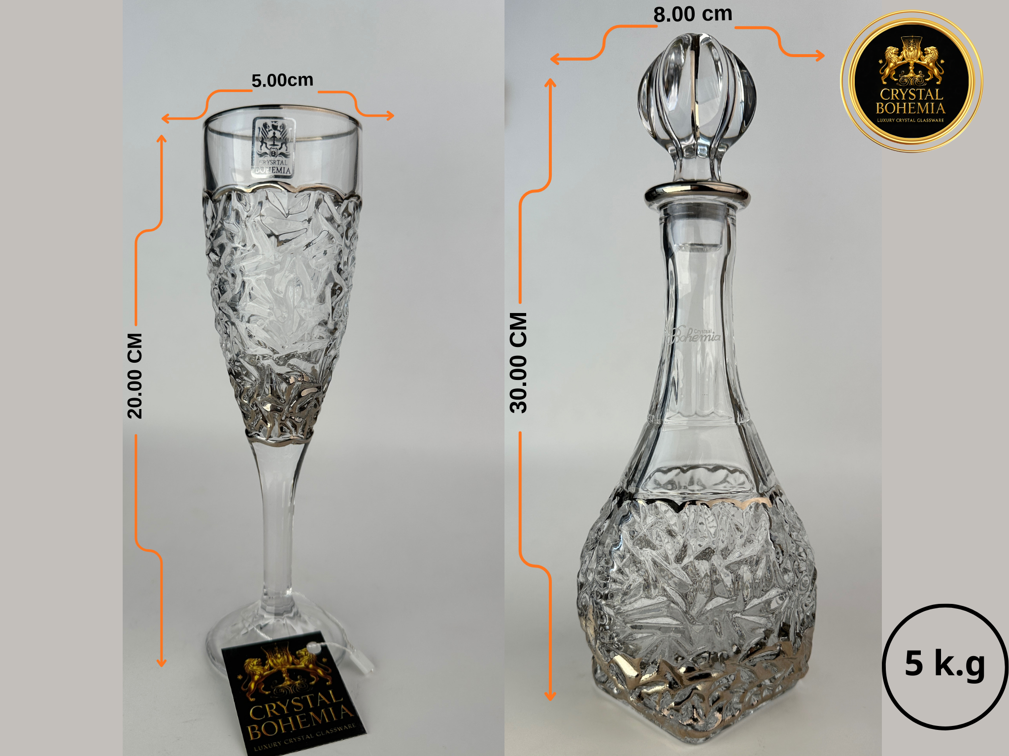 مقاس طقم شربات نوكليت طويل للضيافة الأنيقة كريستال بوهيمي