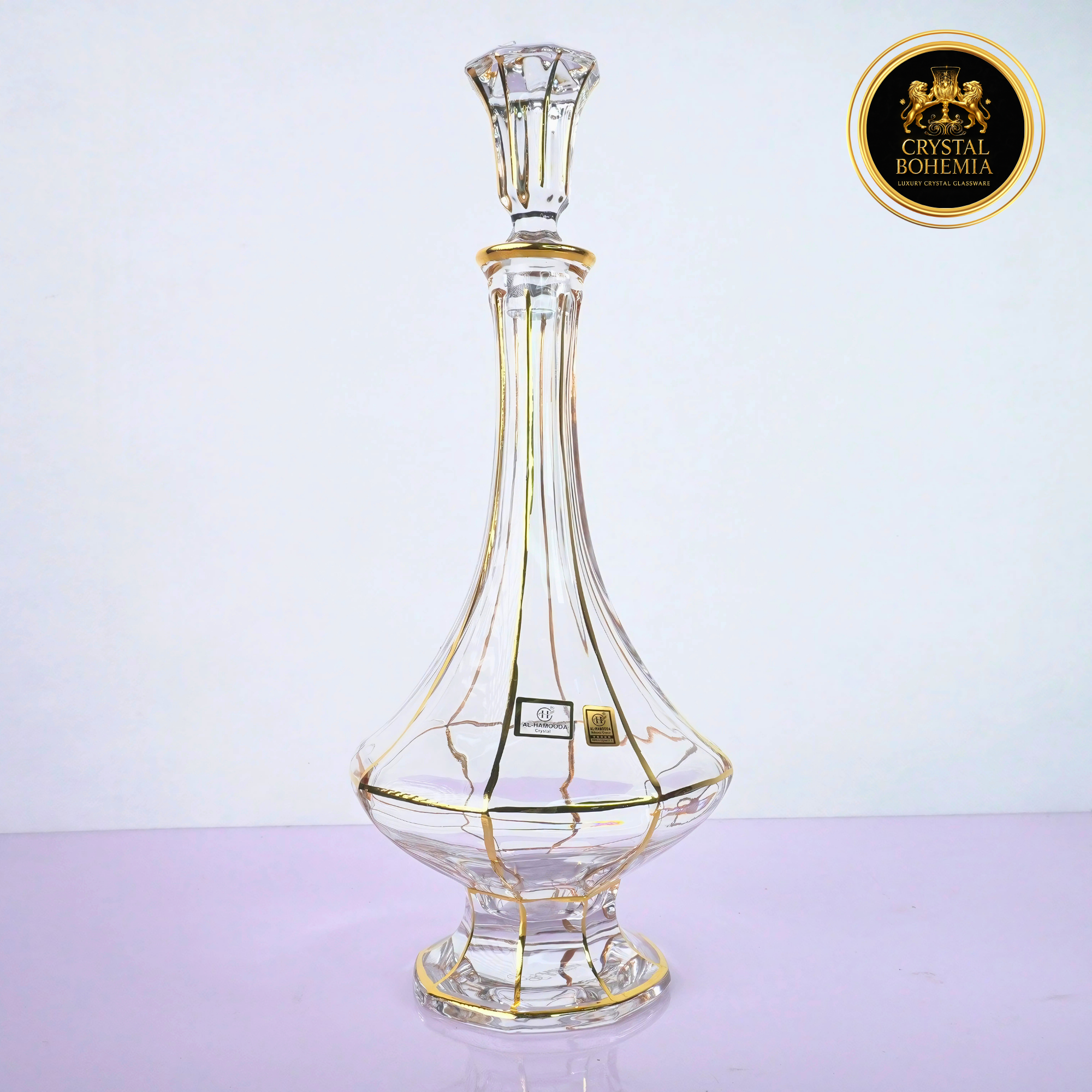 طقم كاسات كريستال بوهيمي ذهبي 7 قطع CB001069