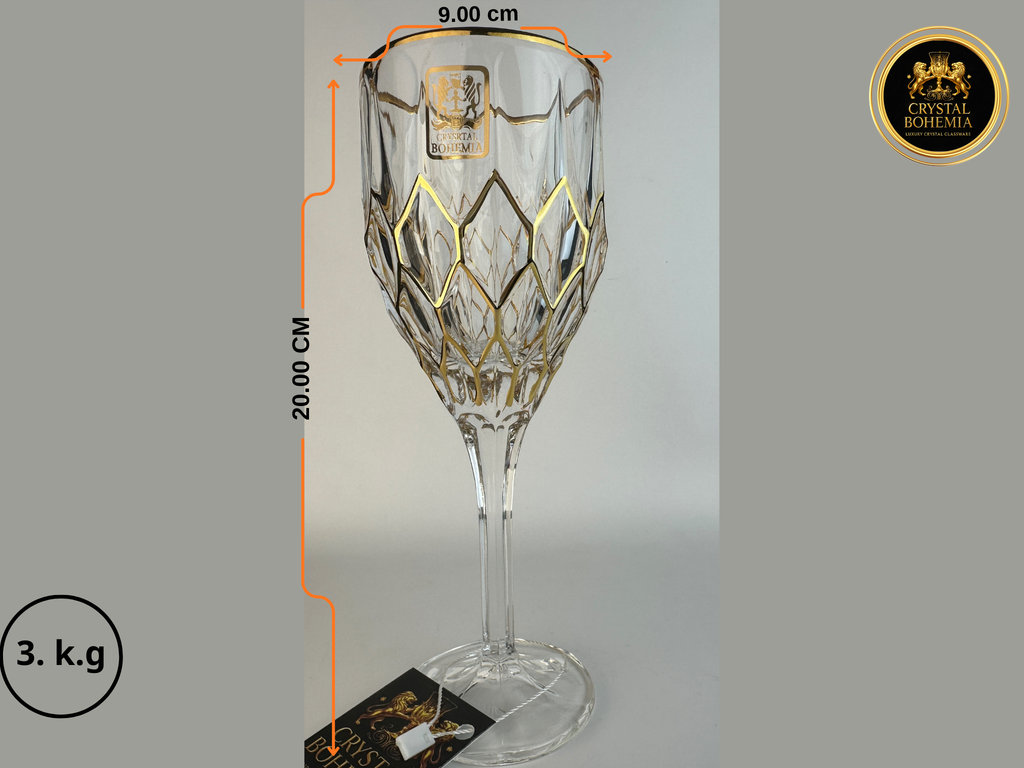 مقاس طقم كاسات عش النحل كريستال بوهيمي