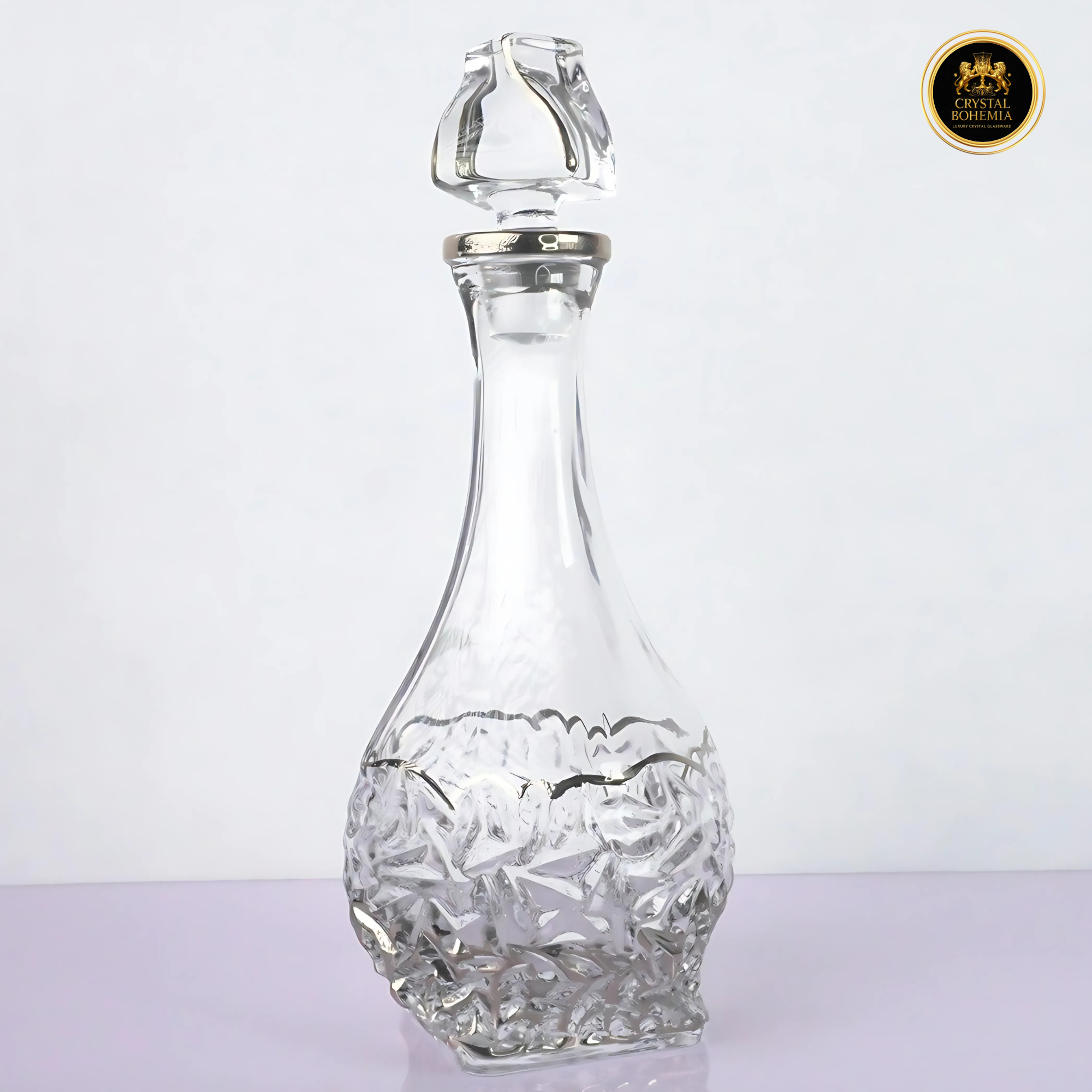 طقم كاسات كريستال بوهيمي فضي 7 قطع CB001071