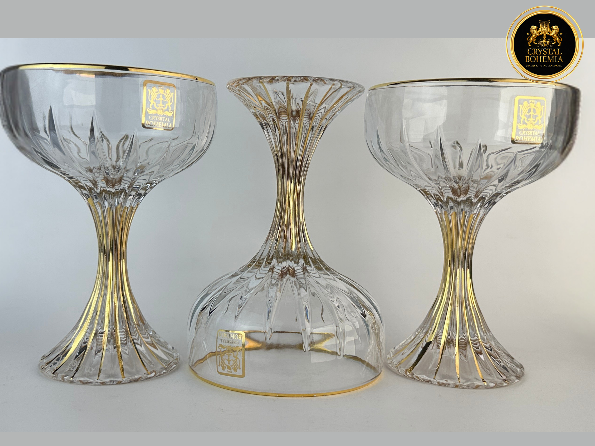 أطقم كاسات كريستال بوهيمي جيلي أليكس بتصميم أنيق