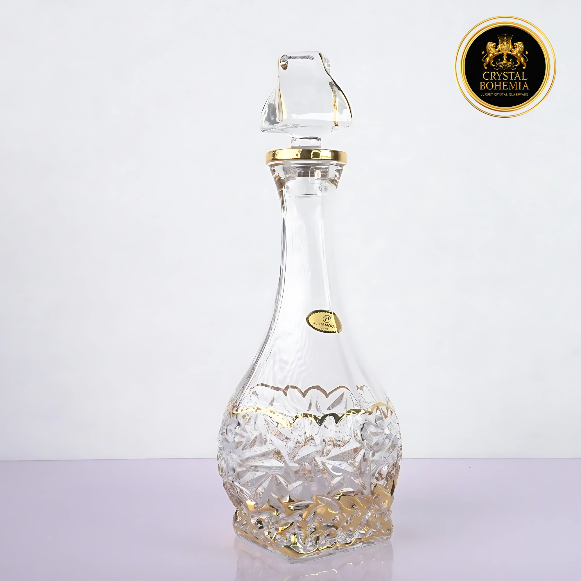 طقم كاسات كريستال بوهيمي  بلمسة ذهبية 7 قطع CB001073
