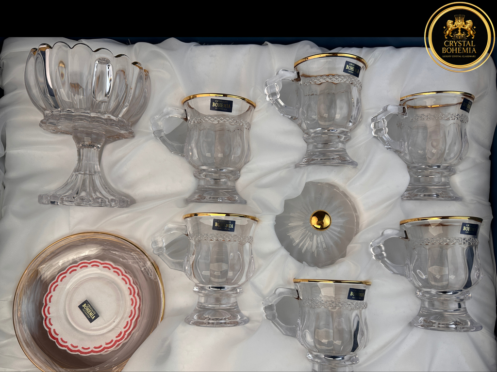 طقم شاي مج بالسكريه 14 قطعه بوهيمي