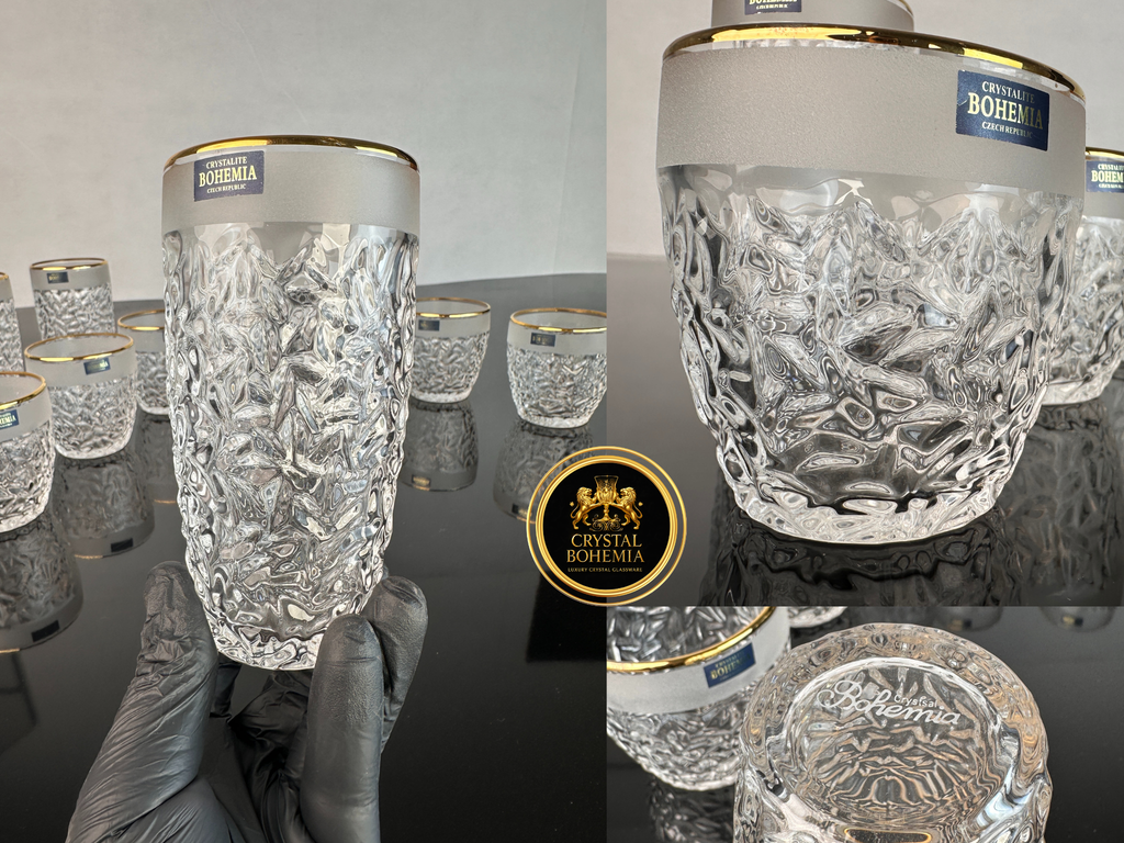 طقم 12 نيكوليت كريستال بوهيمي رملي