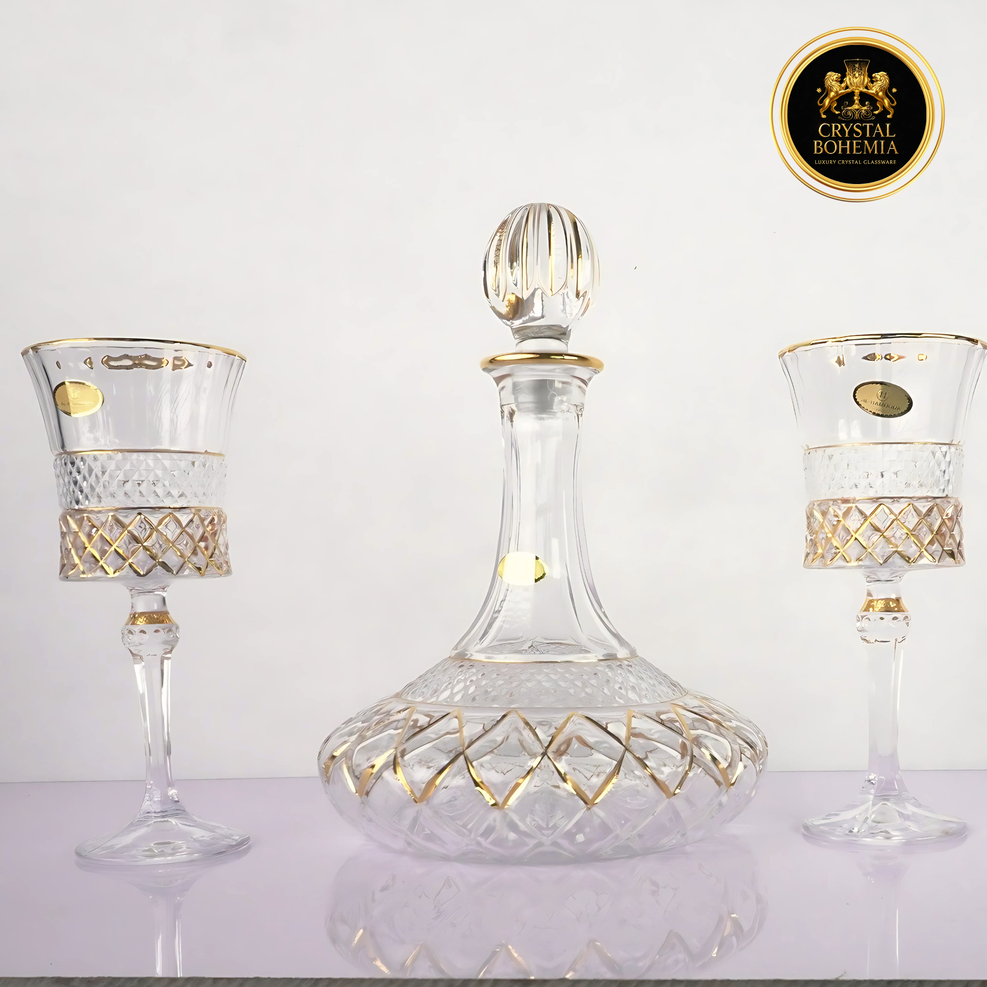 طقم كاسات كريستال بوهيمي ملكي 7 قطع CB001075