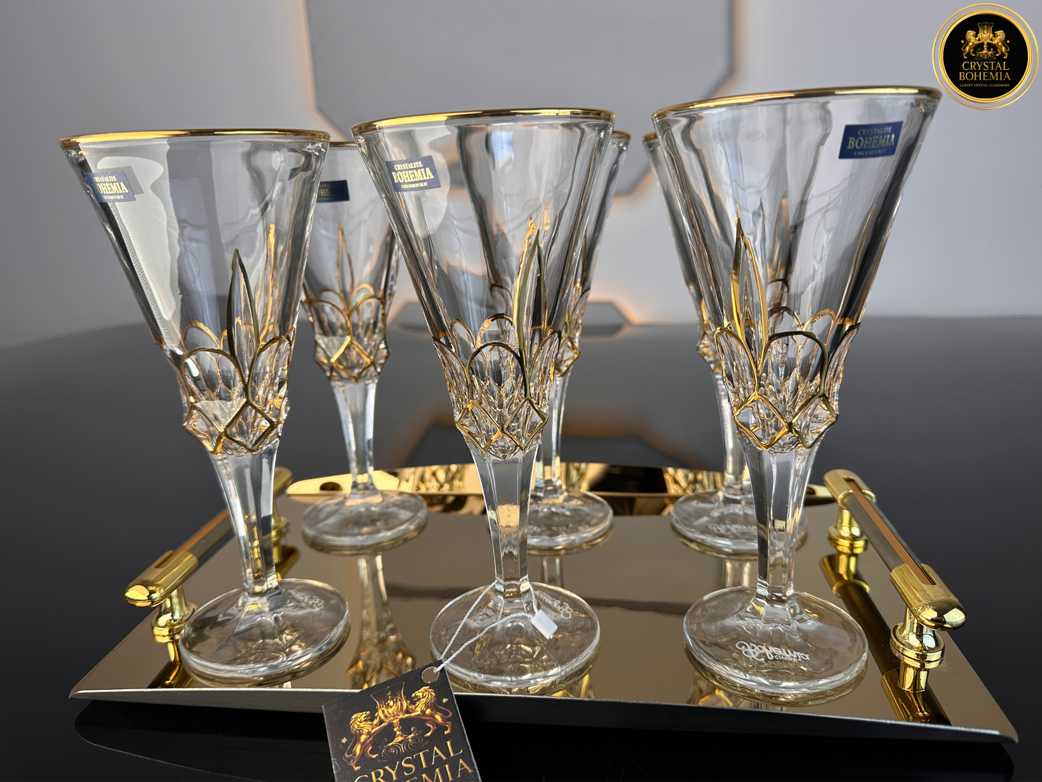 كاسات كريستال بوهيمي ميلانو للتقديم الراقي