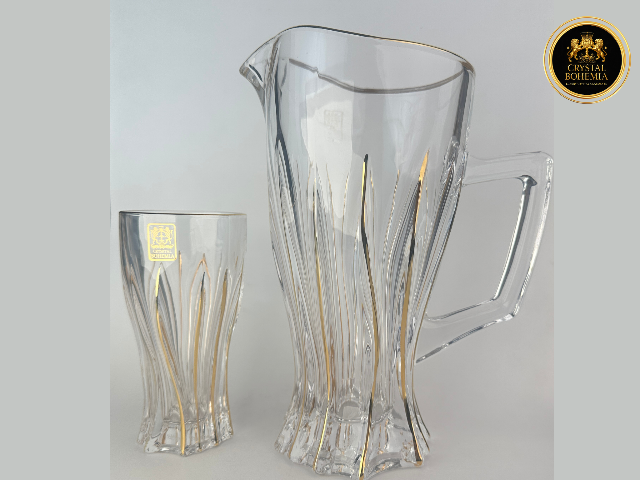 طقم شربات كريستال بوهيمي شوب ودورق للضيافة الأنيقة