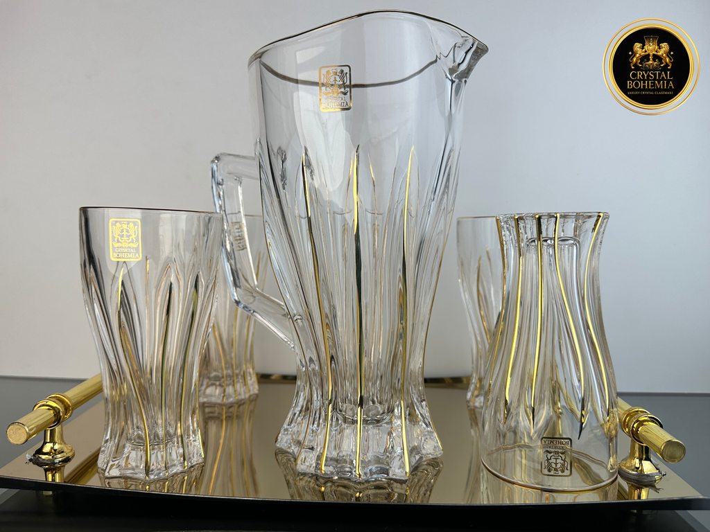 طقم شربات كريستال بوهيمي مع دورق للتقديم الراقي