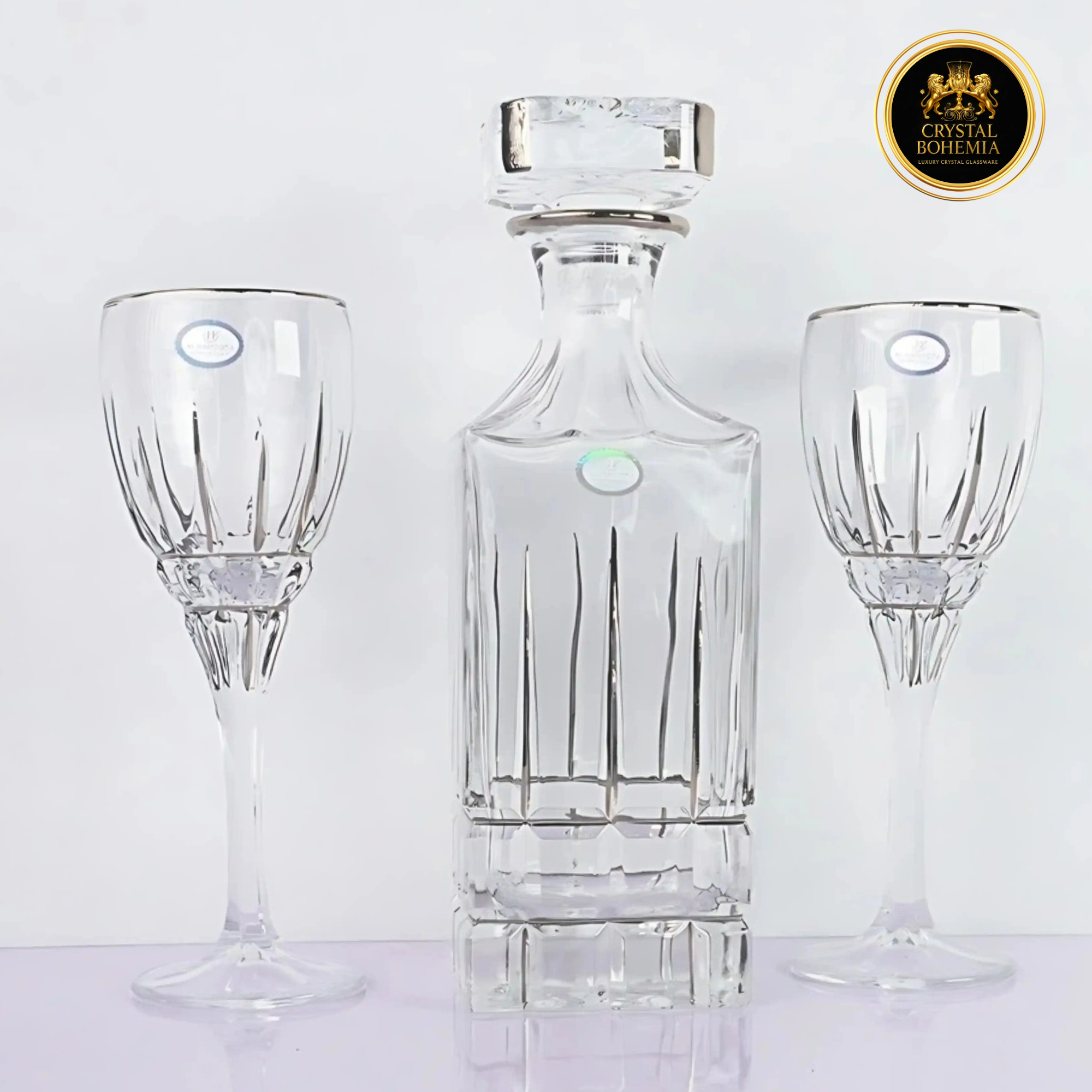 طقم كاسات كريستال بوهيمي شفاف  7 قطع CB001079
