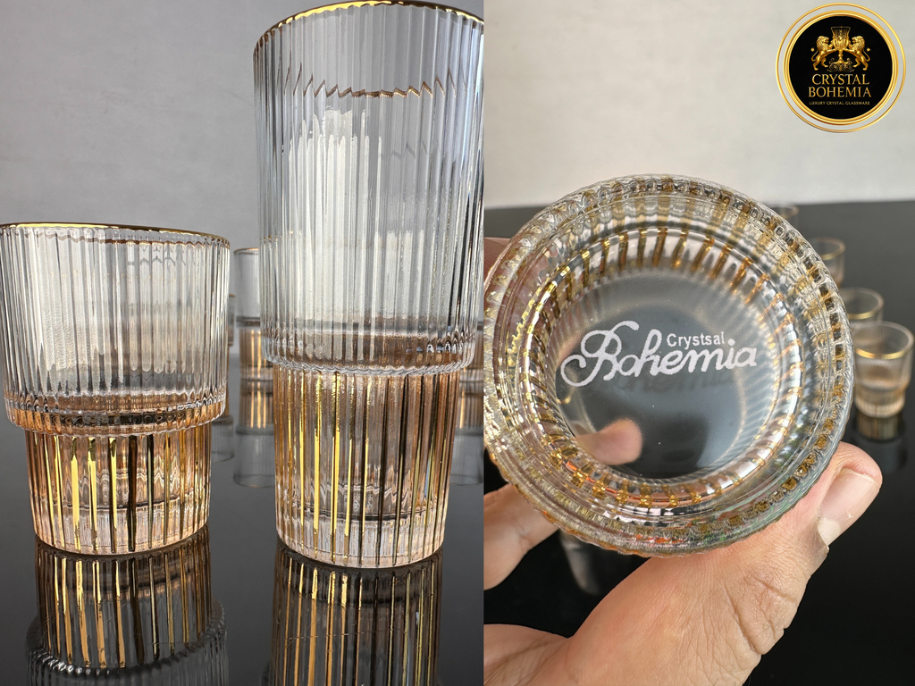 طقم 12 كريستال بوهيمي خطوط