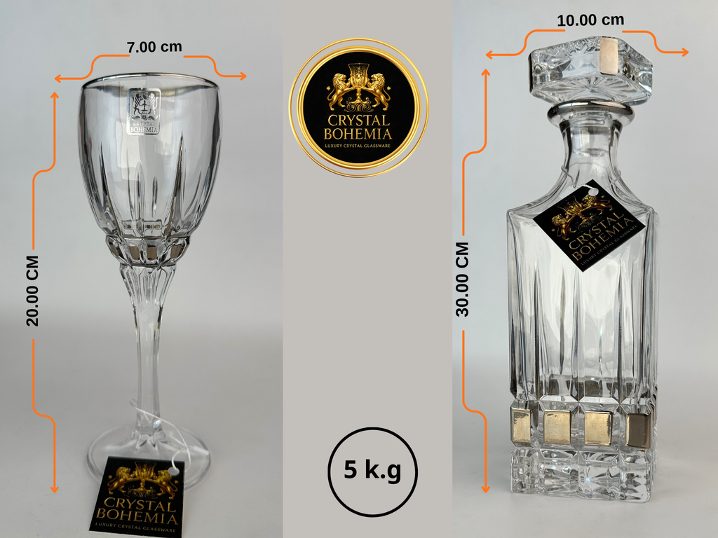 مقاس شربات كريستال بوهيمي روتانا للتقديم الراقي 7 قطع