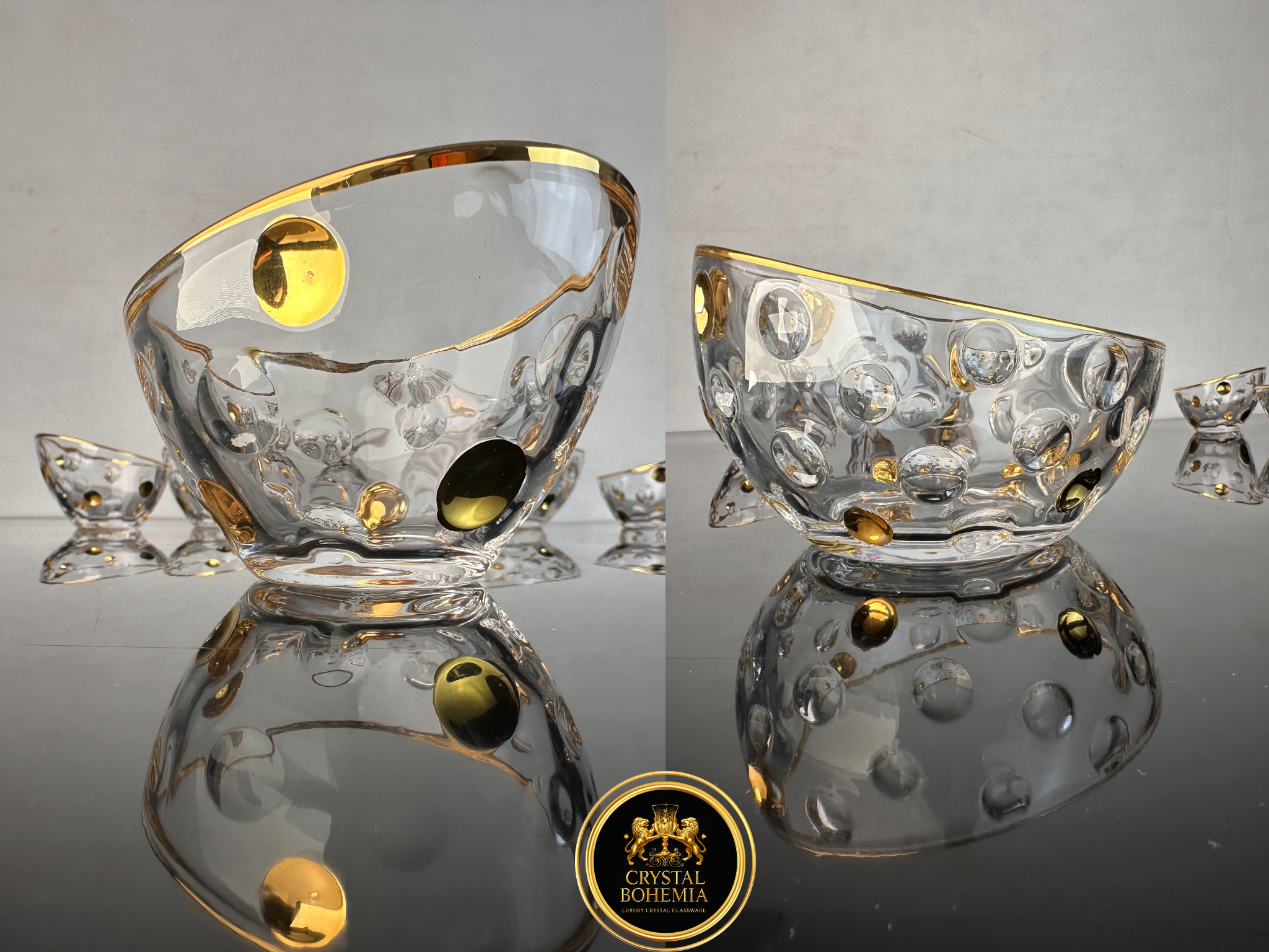 طقم خشاف بابيلز ذهبي كريستال بوهيمي